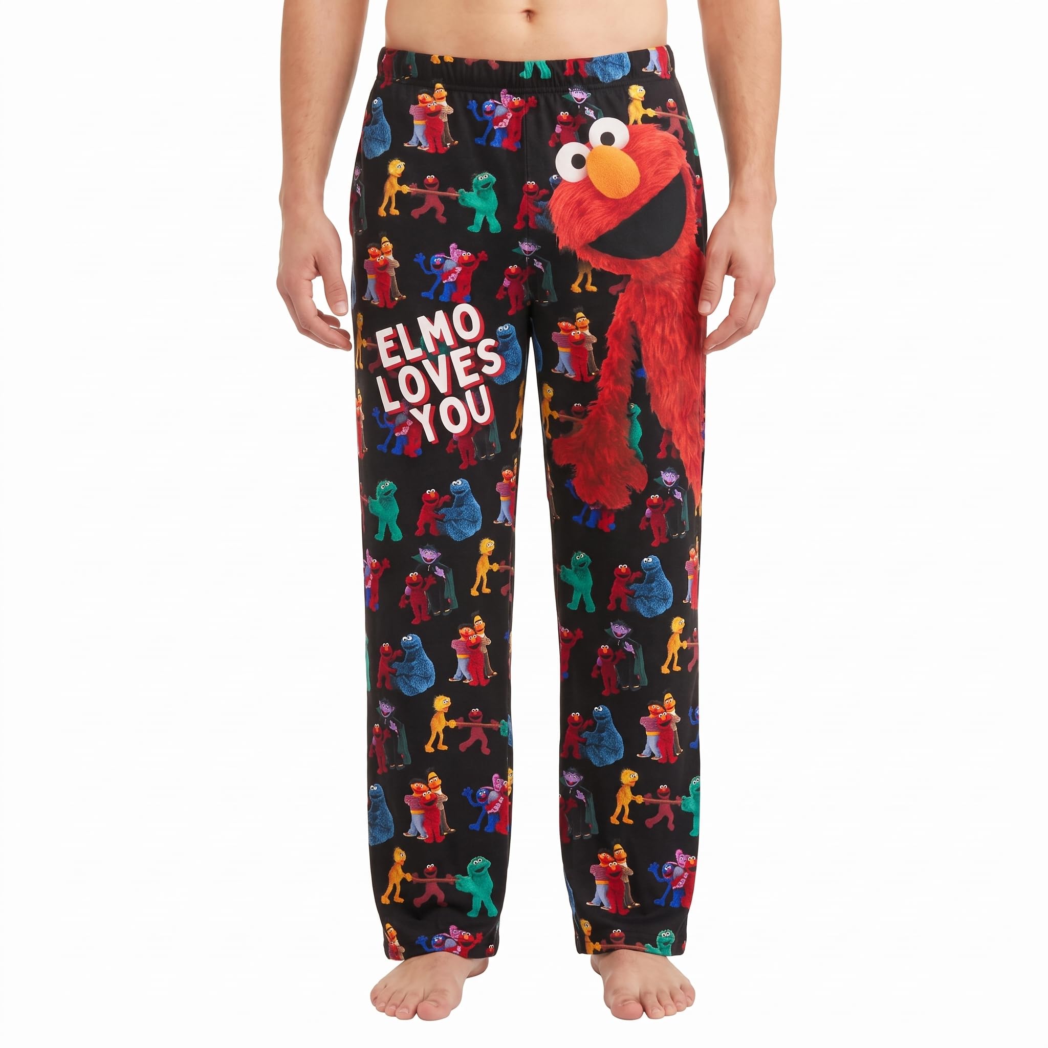 BRIEF INSANITY Sesame Street Character Pajama Pants for Men &amp; Women - Soft Loose-Fit Lounge Bottoms with Side Pockets