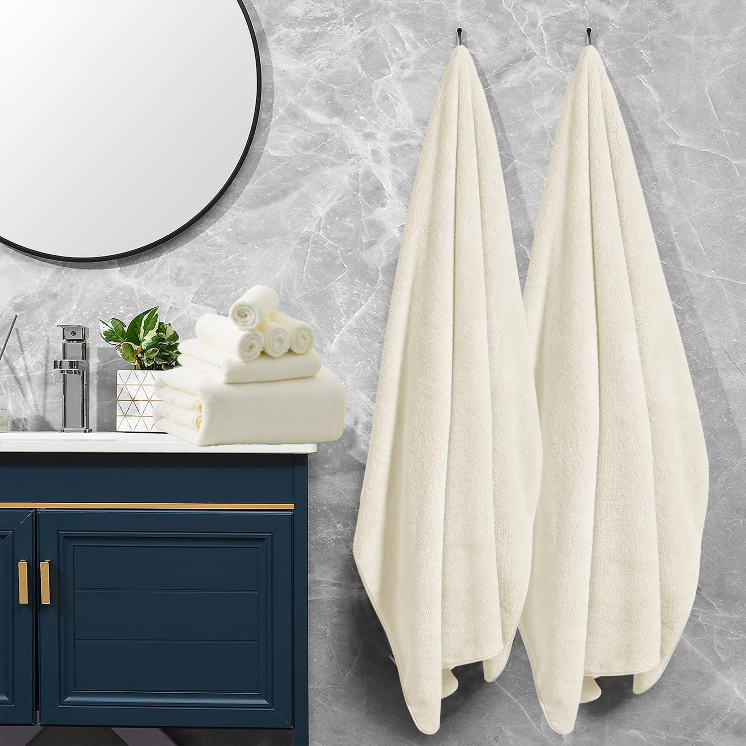 Microfiber Bath Towels Set - 4/8/12/16/20pcs Large Absorbent Towels, 500 GSM, Quick-Dry For Home, Gym, Spa