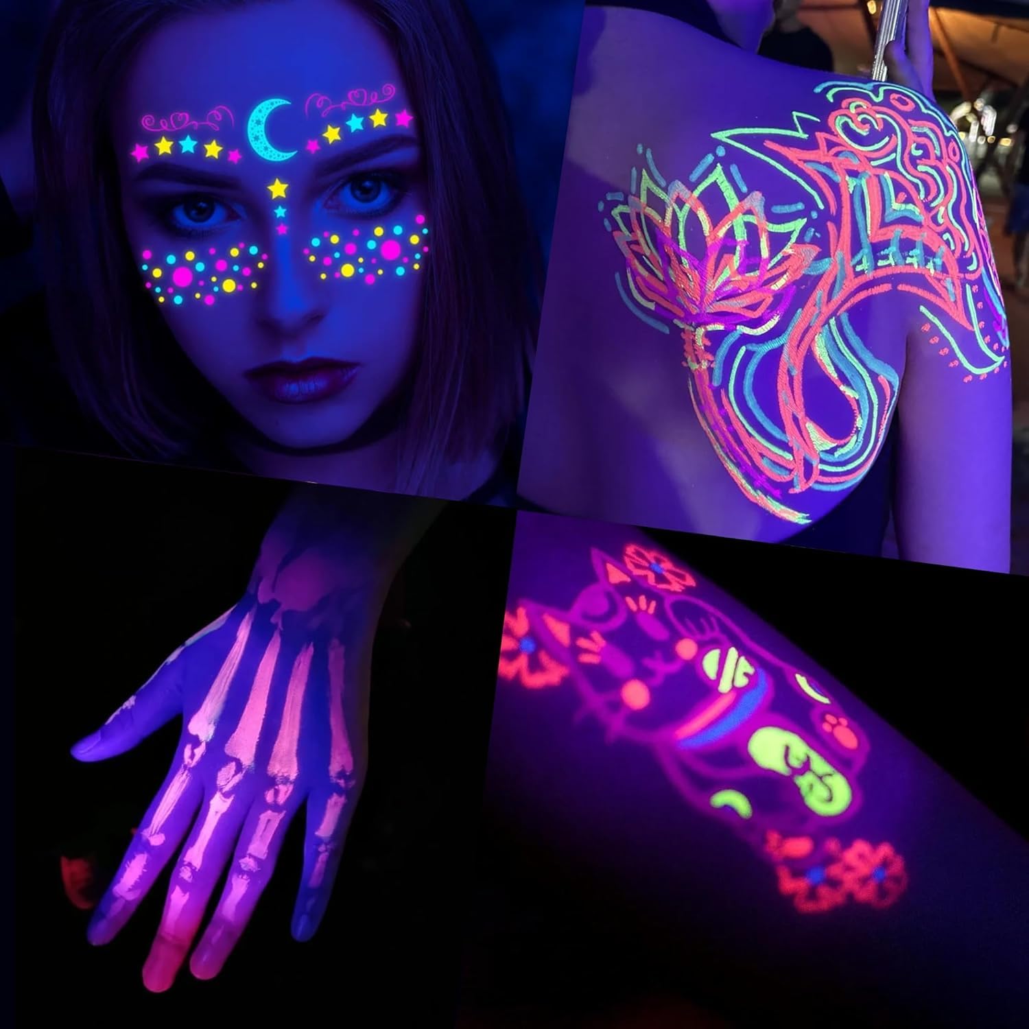 Tattoo Ink Set - Tattoo Inks Pigment Kit, 8 Color 1/2oz 15ml/Bottle Professional Tattoo Fluorescent Ink & Tattoo Equipment for Halloween Supplies (1/2 oz(15ml), 8Color)