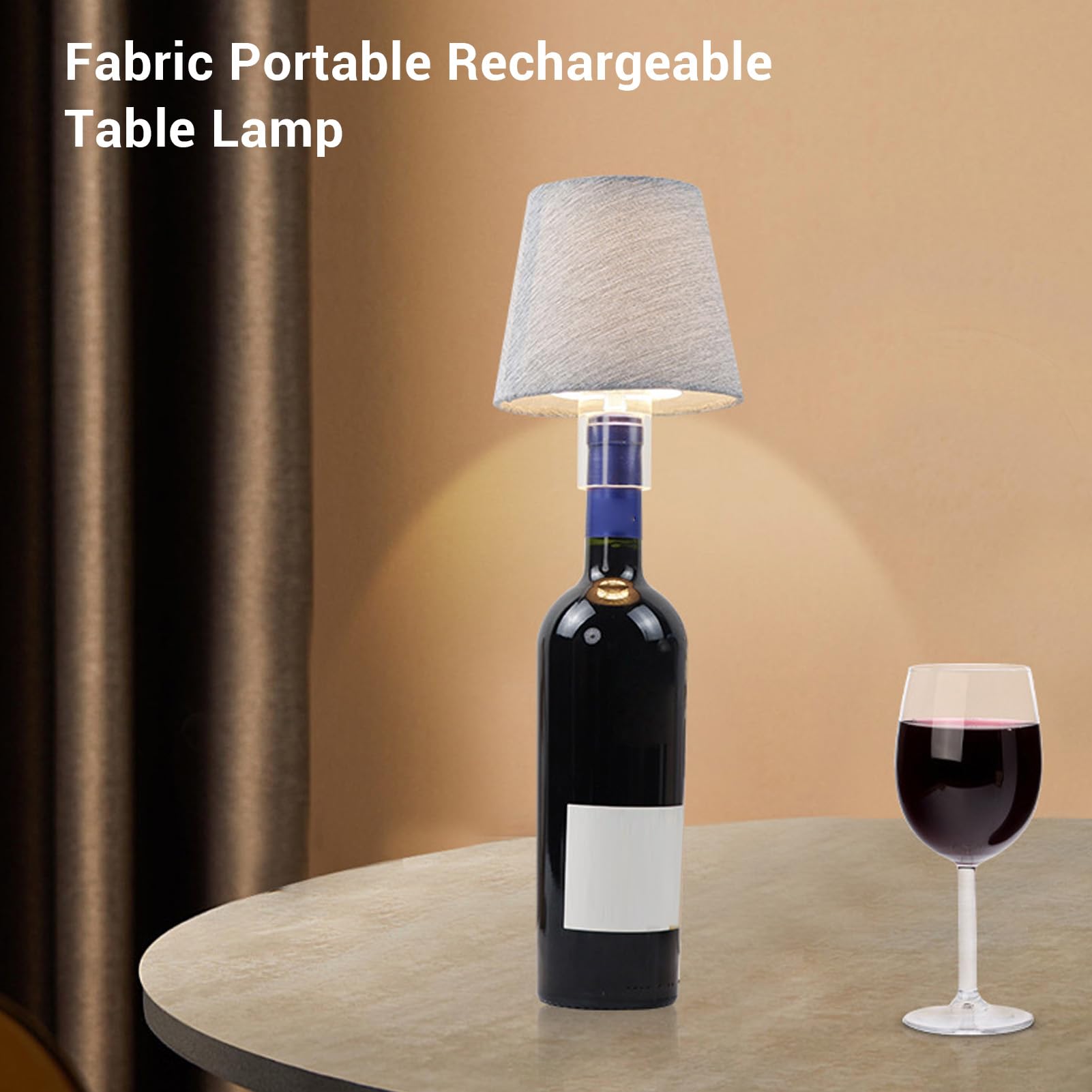 Focket Lampada da bottiglia senza fili, Lampada da bottiglia di vino a LED in tessuto ricaricabile da 176lm, Lampada da 4000 mAh 4000 mAh, Luce di controllo tattile per il tavolo notturno