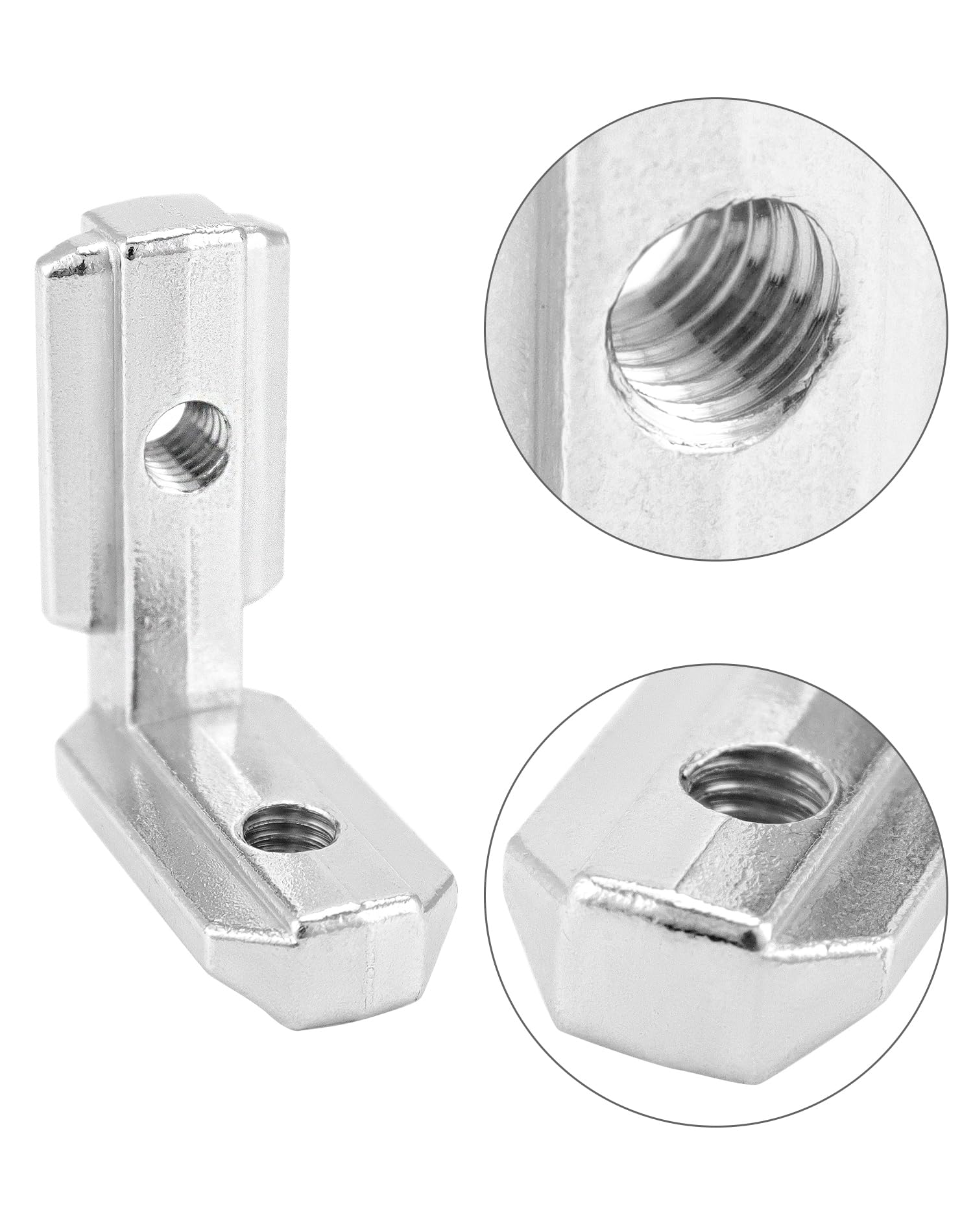 QWORK® 40pz. staffe angolari interne per profili alluminio serie EU 3030 scanalatura 8 mm, M6