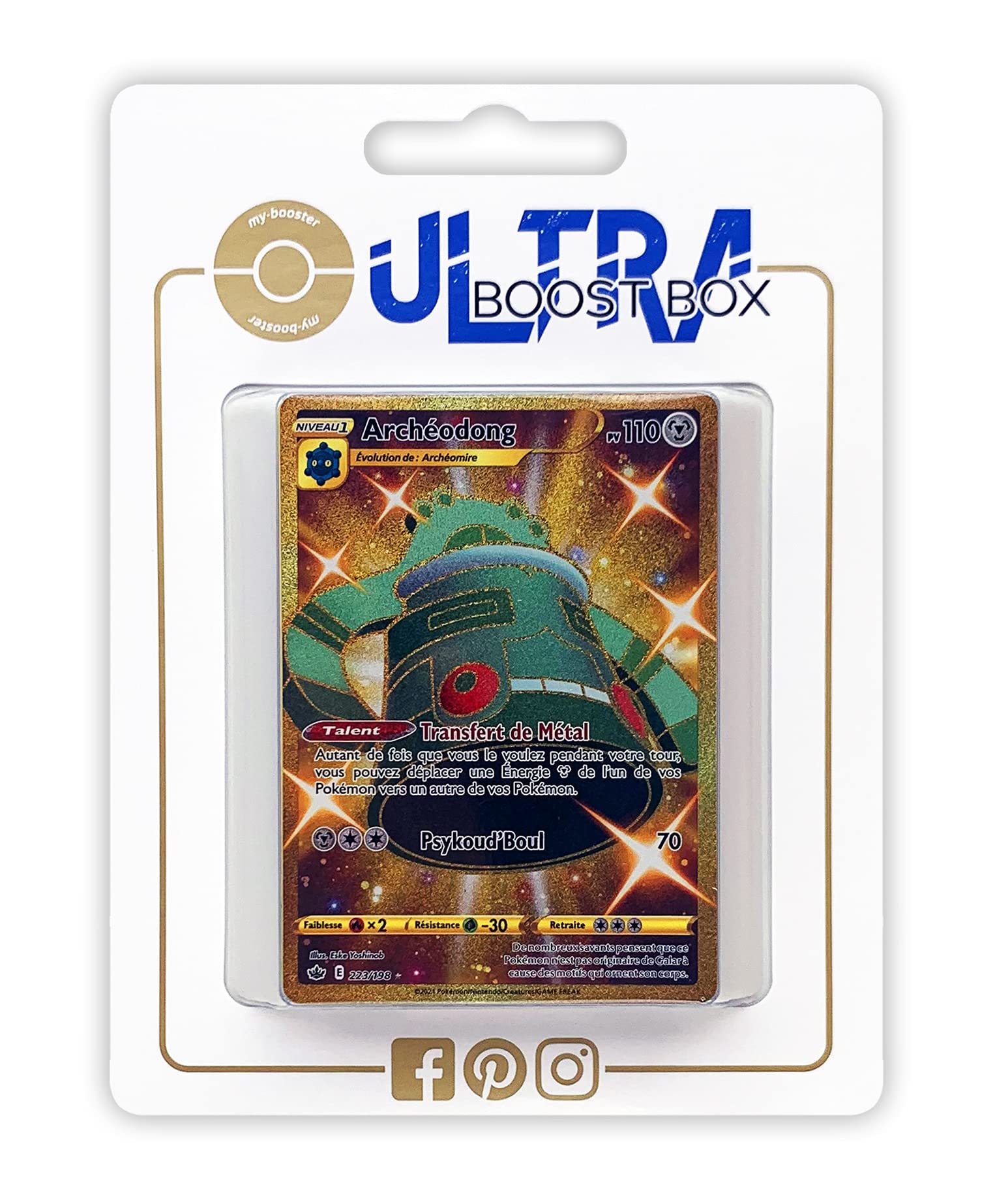 Archéodong (Bronzong) 223/198 Shiny Gold - Ultraboost X Epée et Bouclier 6  Règne de Glace