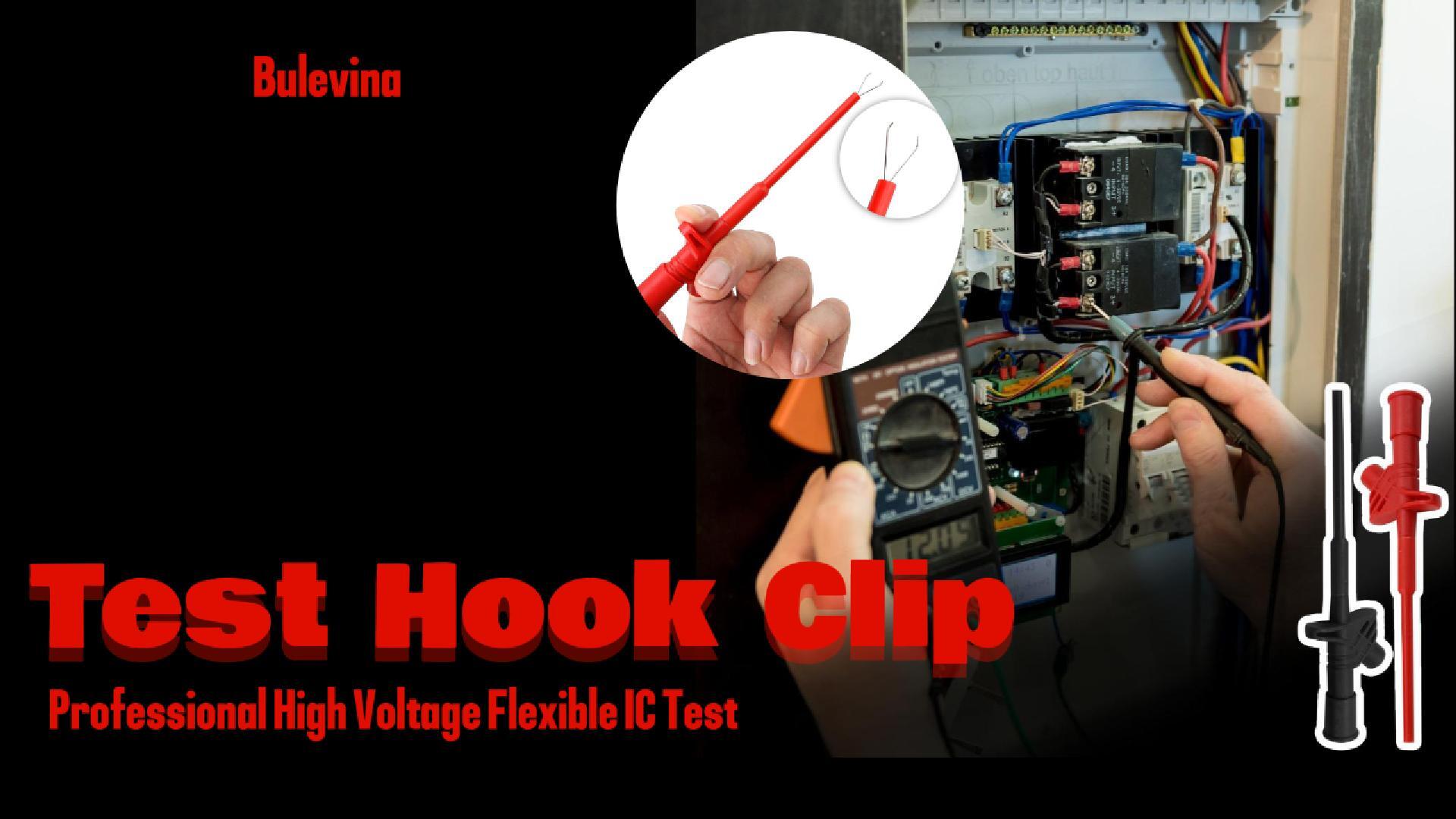 Image of 2Pcs P5004 Test Hook Clip, Professional High Voltage Flexible IC Test Grabbers Probe Jumper Insulated Quick for Electronic Testing Electronic Experiment Used in Instrument and Meter