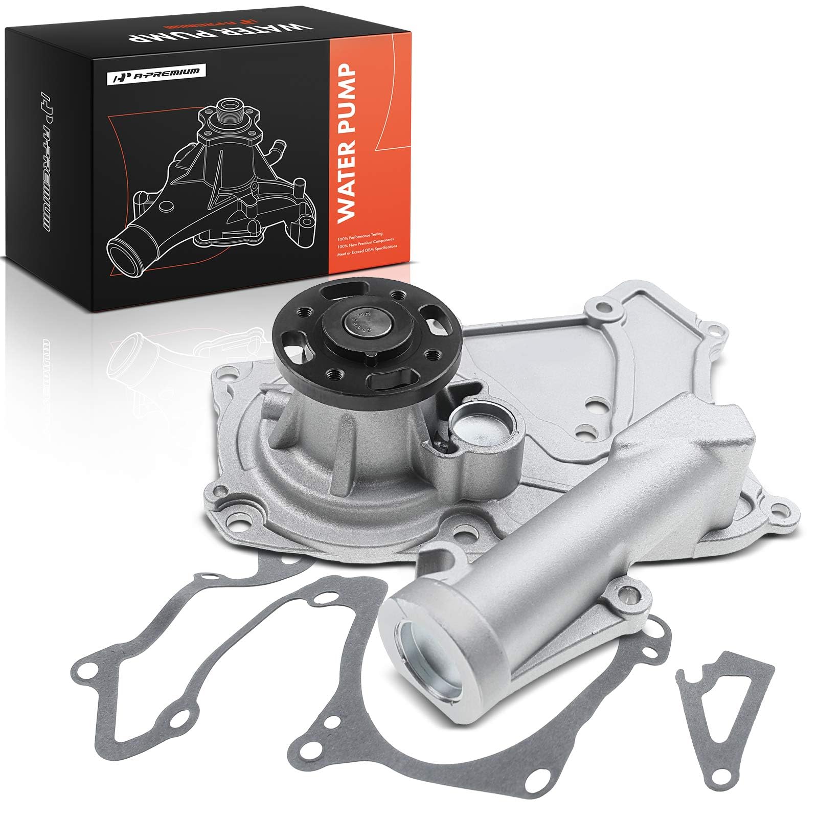 A-Premium Engine Water Pump Compatible with Hyundai, Kia Car - 2006-2016 - Azera, Entourage, Genesis, Santa Fe, Sonata, Veracruz, Amanti, Borrego,