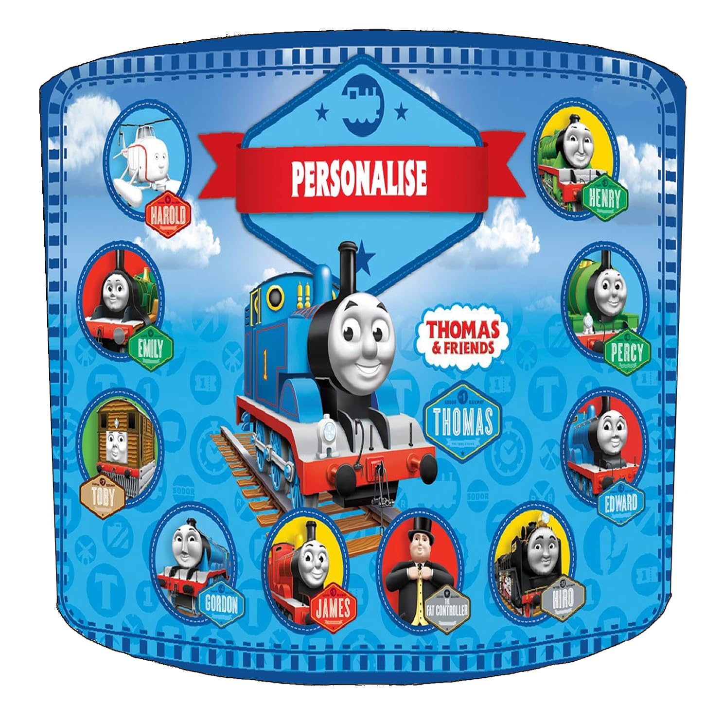 Thomas The Tank Engine Personalised Lampshade in 3 Sizes for Ceiling Light Shades Pendant or Table Lamp Steam Train Locomotive