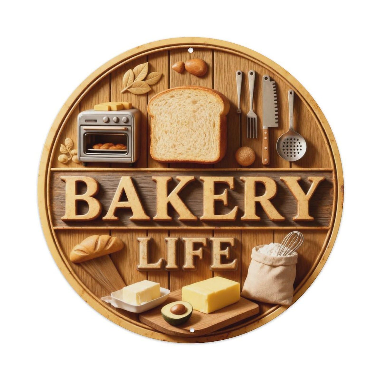 BAKERY LIFE Metal Tin Sign Plaque