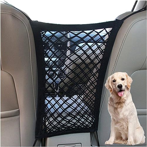 DYKESON Barrera de red de coche para perros con organizador de malla de seguridad automática bolsa de almacenamiento elástica para bebés universal