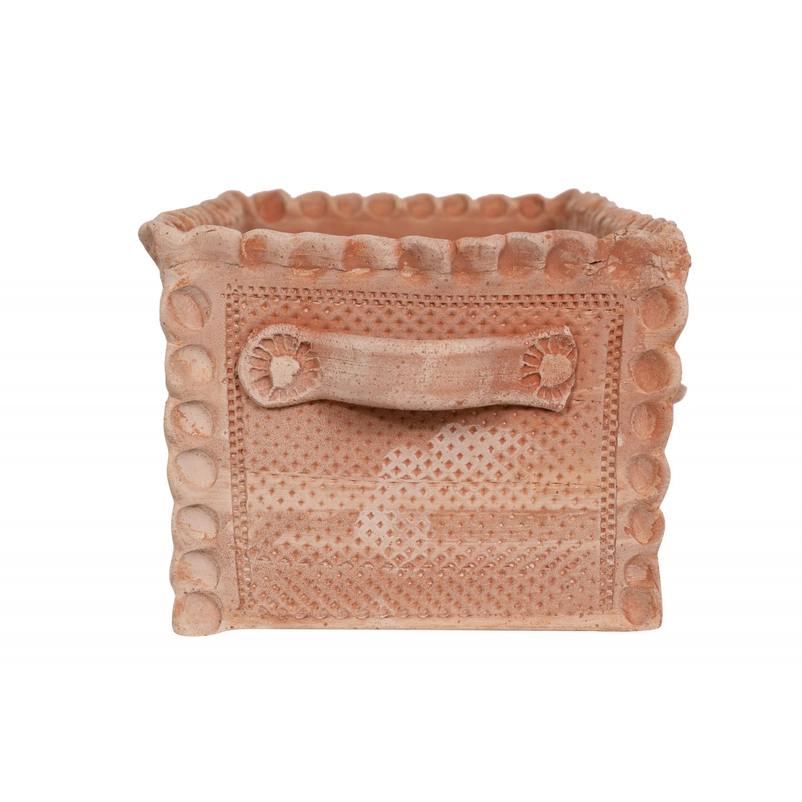 Biscottini vaso terracotta rettangolare 42x25x17 cm | Coprivaso da esterno Made in Italy | Vasi da esterno grandi