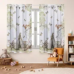 Cortina Infantil 2,00x1,50 Decoração Divertida para Quarto de Criança (Cabaninha)