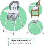 Ingenuity Trio Foldaway chaise haute bébé 6-en-1, 6 façons de l'utiliser, chaise pour tout-petit, jambes pliables, 6M-5Y