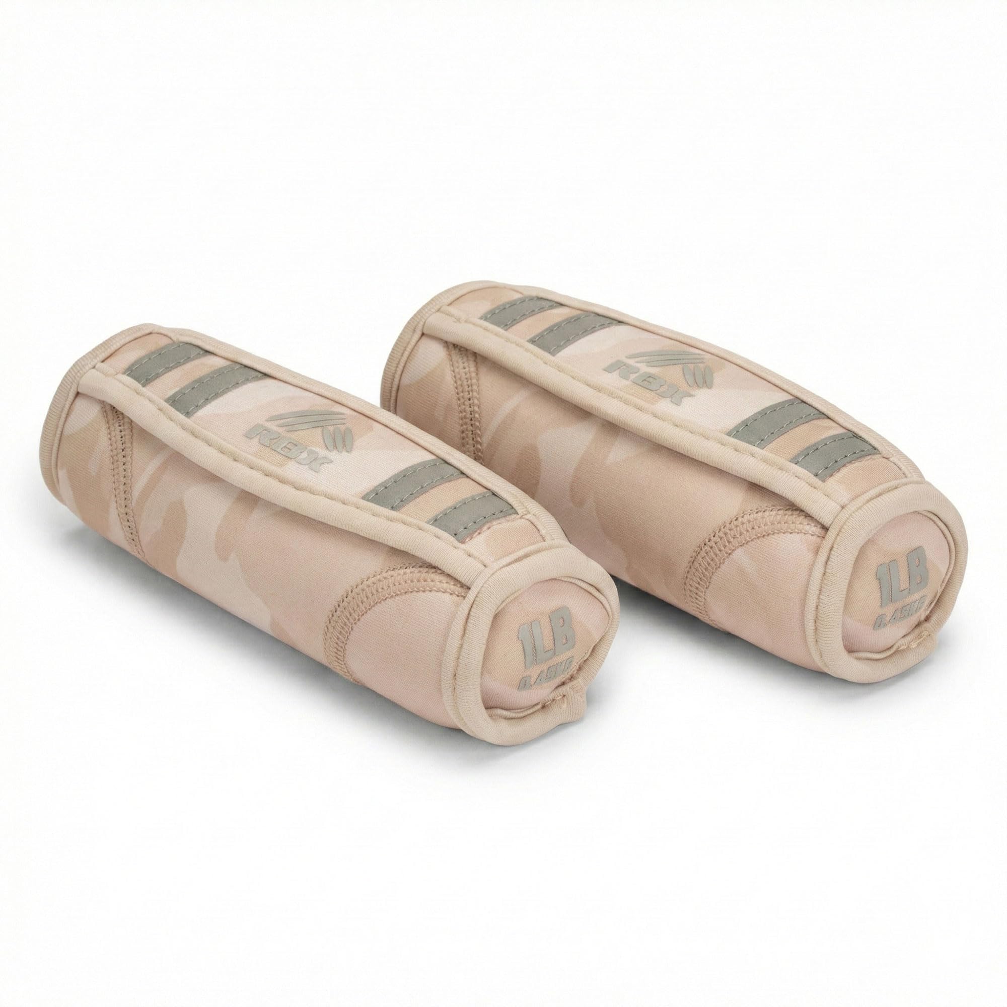 RBX 2lb Walking Weights Pair 1lb Each Soft Hand Weights with Reflective Safety Straps Ergonomic Grip Breathable Fabric