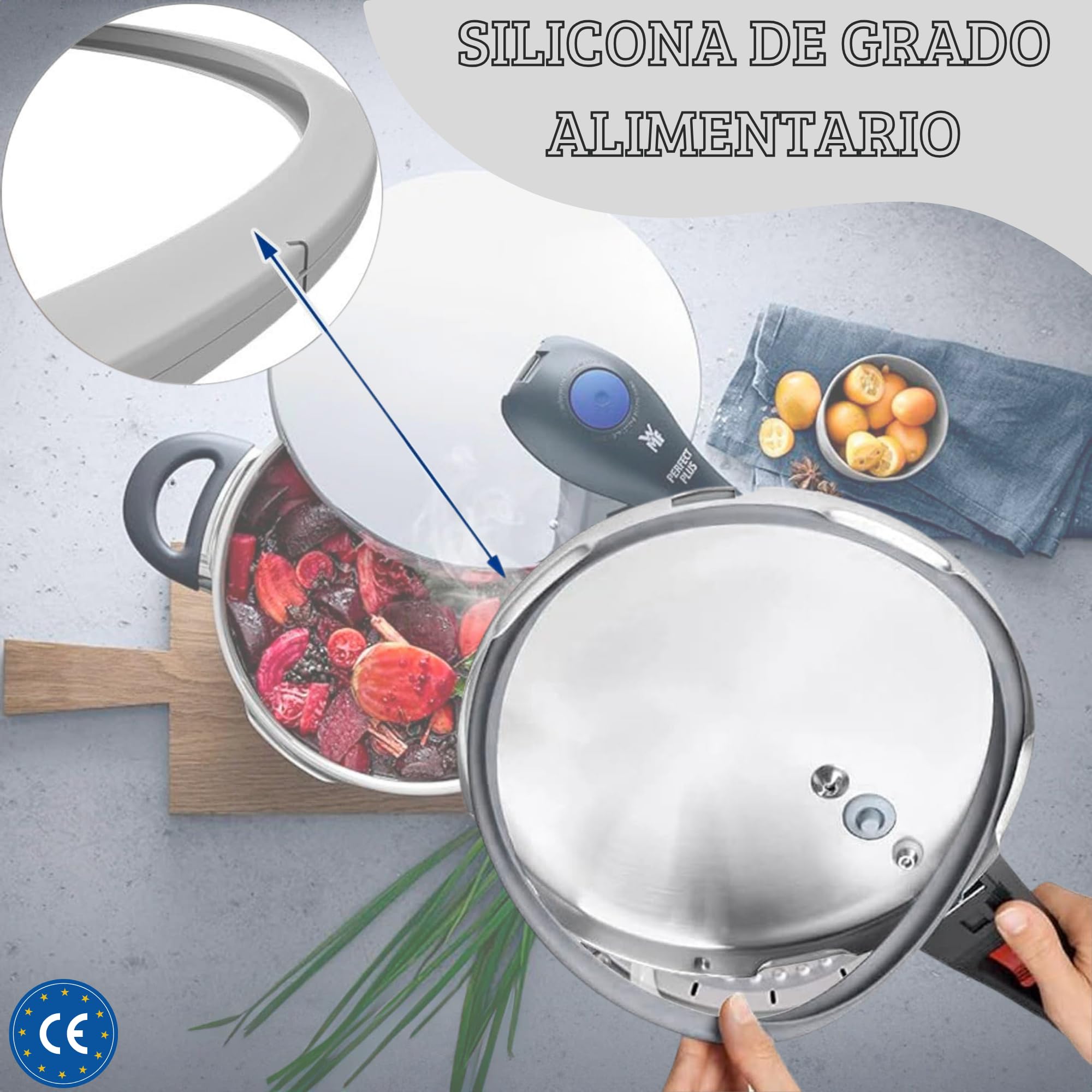 ALGOMAS® Pack 2 Juntas Indicador Olla a Presión | Repuesto Compatible con WMF Perfect y Perfect Plus | Válvula de Seguridad Resistente al Calor | Ajuste Hermético | Fácil Instalación Cocina ALGOMAS® Pack 2 Juntas Indicador Olla a Presión | Repuesto Compatible con WMF Perfect y Perfect Plus | Válvula de Seguridad Resistente al Calor | Ajuste Hermético | Fácil Instalación Cocina