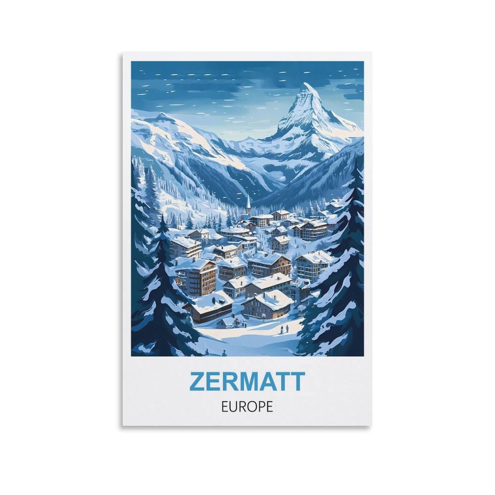 EZMLFA 5D Diamond Painting Kits for Adults,Zermatt Europe,for Adults Beginners of All Ages, Round Full Drill Arts and Crafts Gems Home Wall Decor 30x40cm