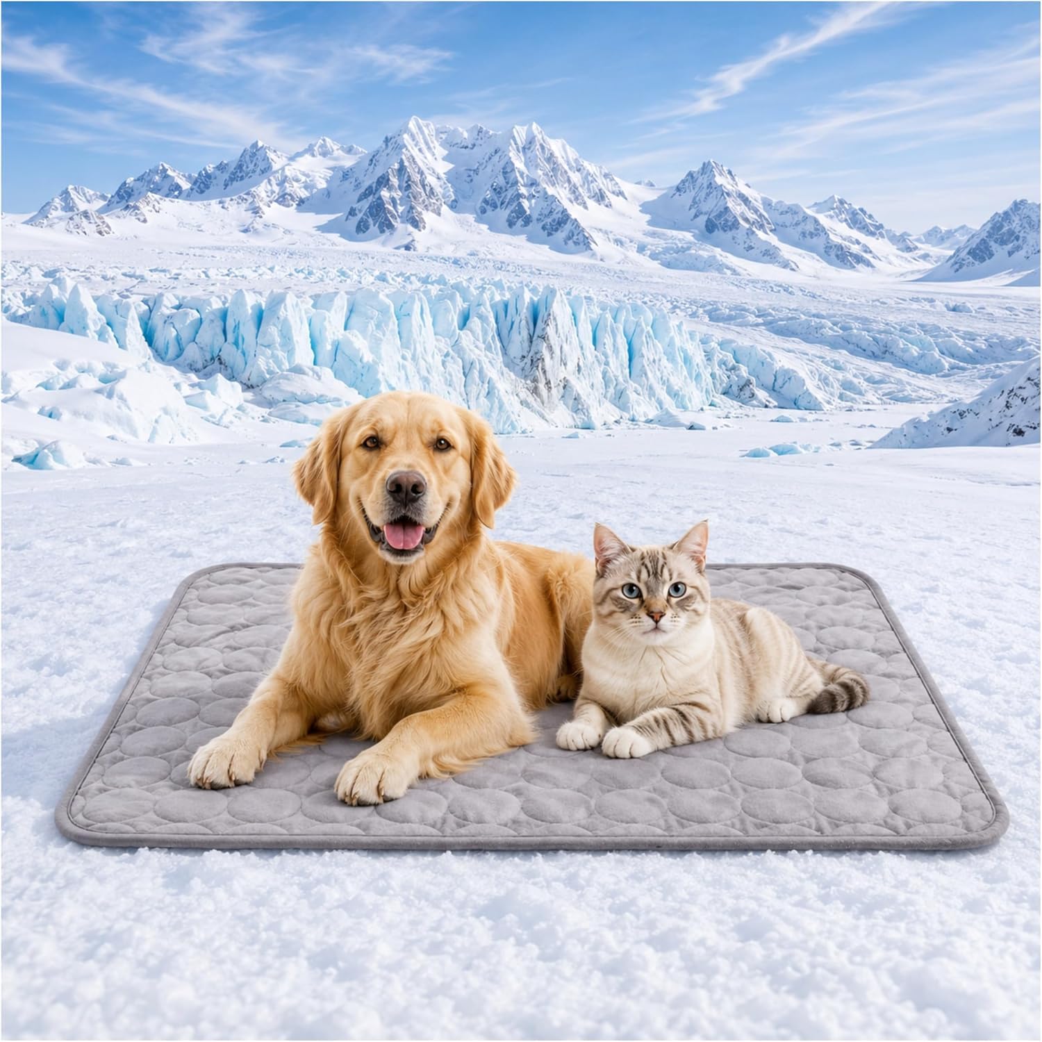 2026 New Cooling Mat for Dogs, Pet Cool Bed Mat, Washable Pet Bed Mats for Dogs and Cats, Non-Slip Cool Blanket for Indoor Outdoor Use, Ideal for Couches, Crates & Car Seats(Gray- 70 * 50 cm)