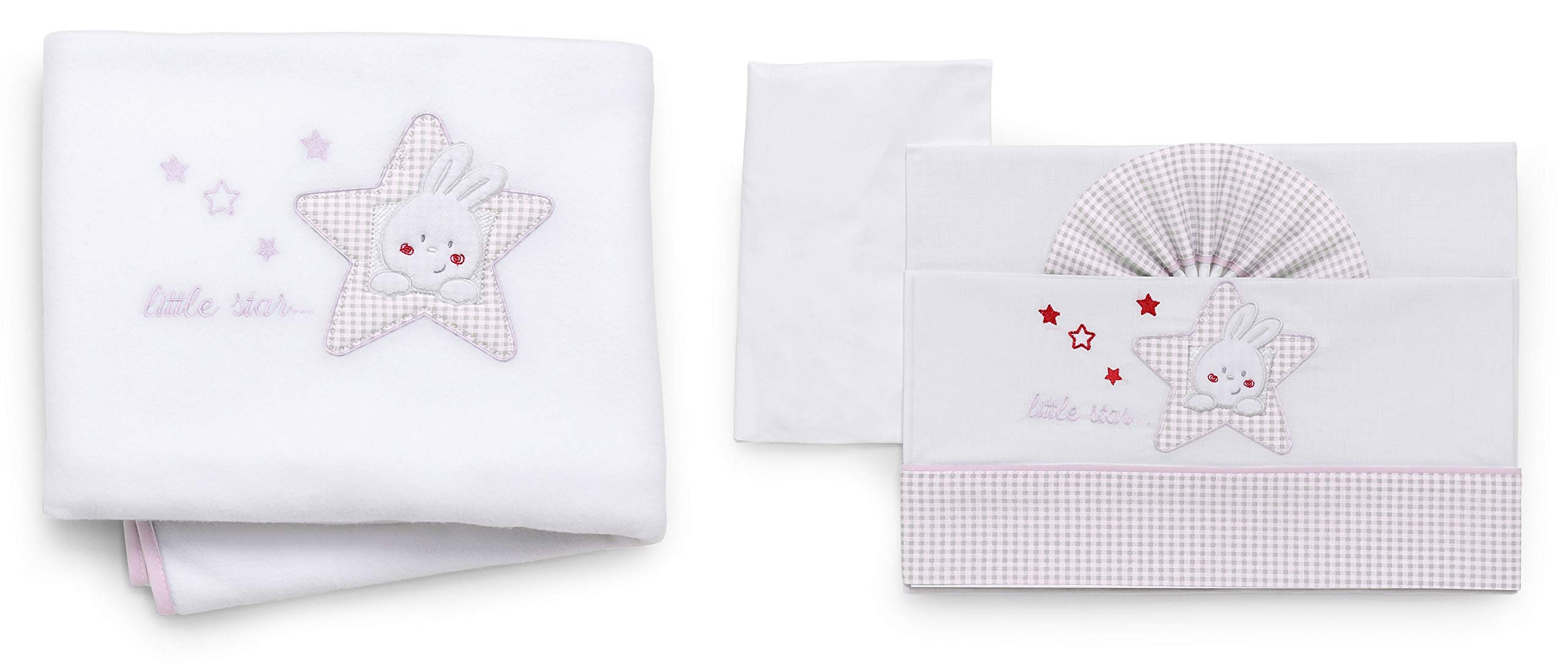 Italbaby Lot de 4 chaises longues Couverture polaire Little Starrosa - 600 g