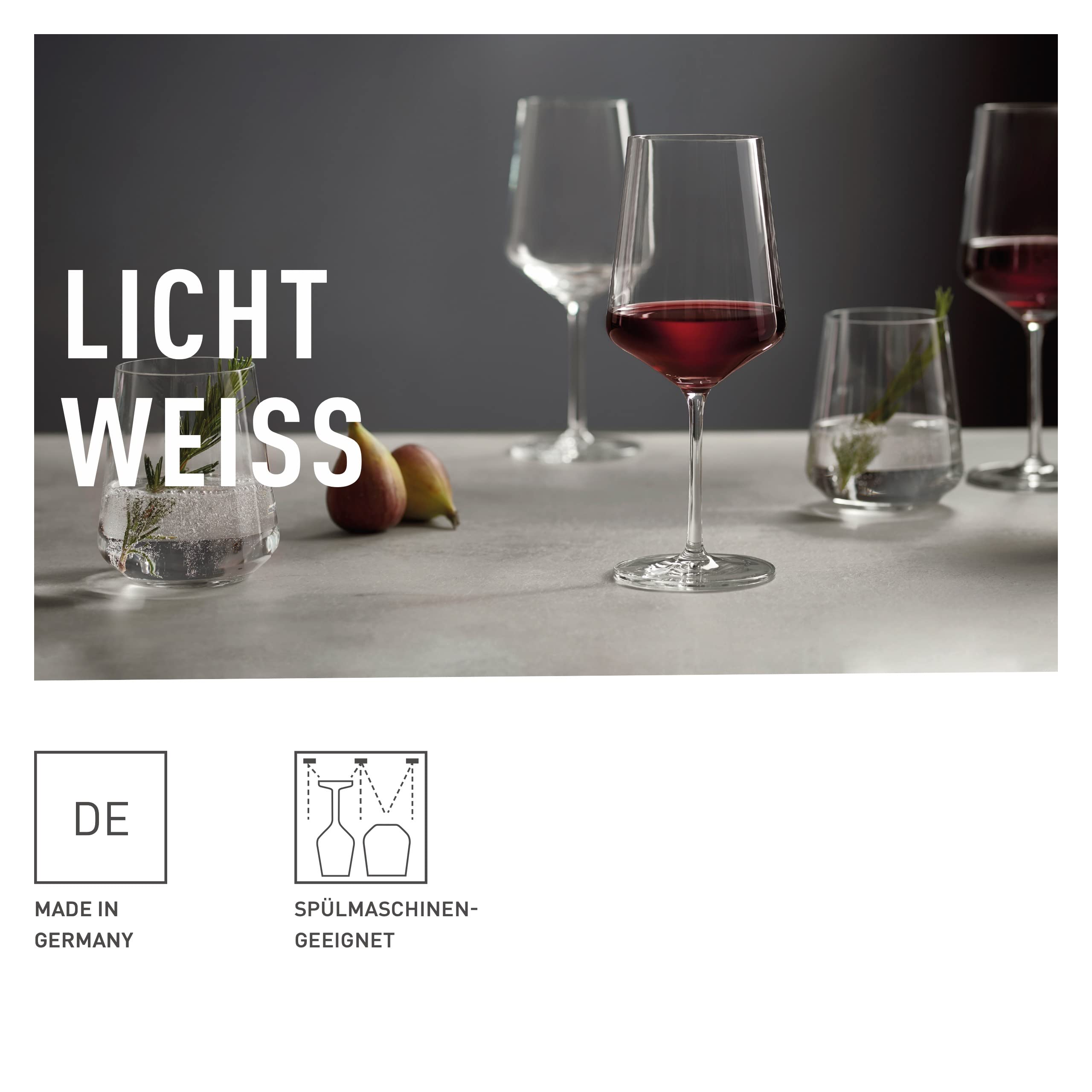 Ritzenhoff 6111002 Set de verres à vin rouge et à eau 500 ml Série Lichtweiss Julie n° 2-12 pièces - Made in Germany