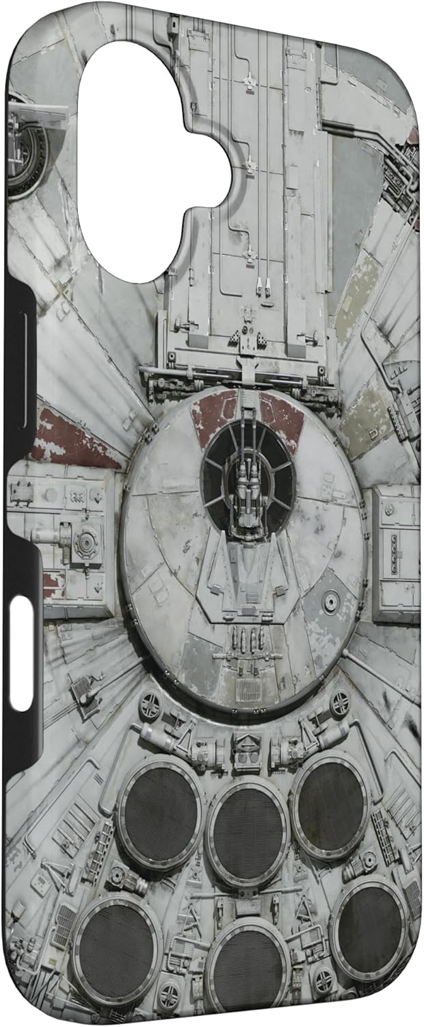 iPhone 16 Star Wars Millennium Falcon Close Up Gray Case - Image 3