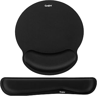 Canjoy Keyboard and Mouse Wrist Rest,Soft Memory Foam Gel Wrist Rest Cushion Mouse Pad, Easy Typing Pain Relief for Computer, Laptop