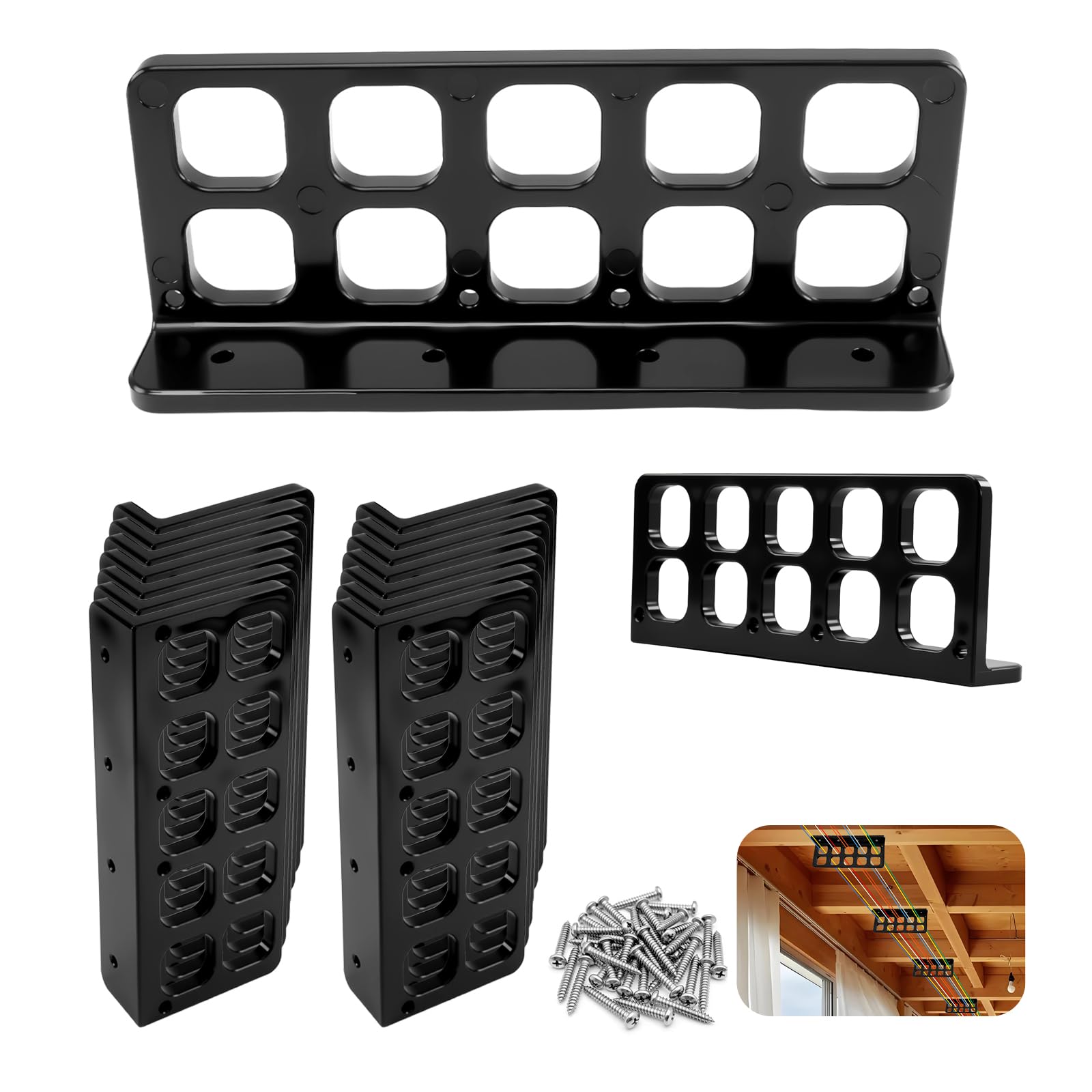 View 1 of 15Pc Cable Chase-Wire Bracket Fits NMB Electrical Cord Organized Management