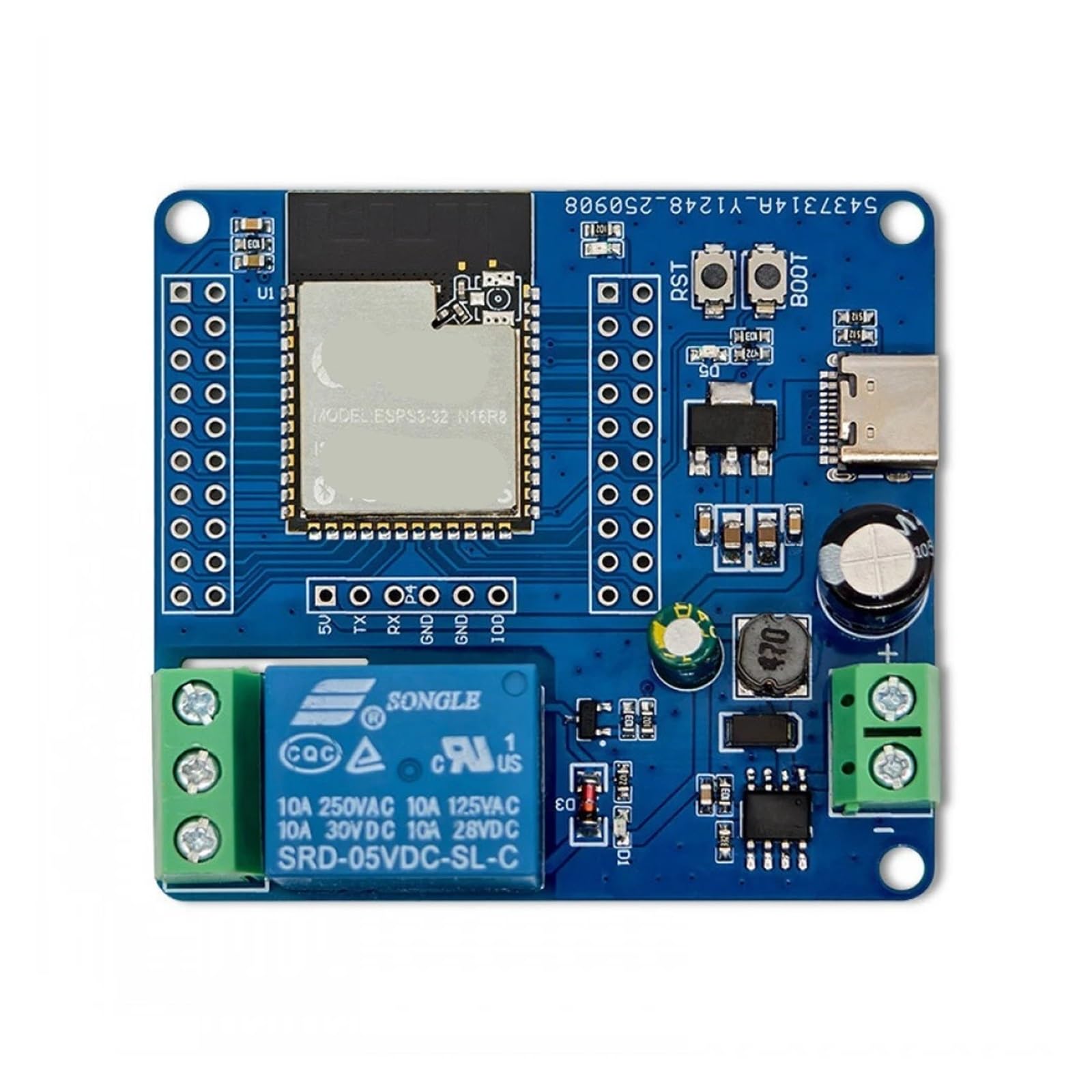 Modulo relè PLC ESP32-S3 WF BT Modulo relè singolo DC5-60V Alimentazione USB+UART Masterizzazione 2x20Pin