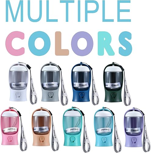 Miniatura 2 de Cibaabo Botella de agua para perros con contenedor de alimentos y soporte para bolsa de excrementos, cuenco de agua de viaje, dispensador portátil