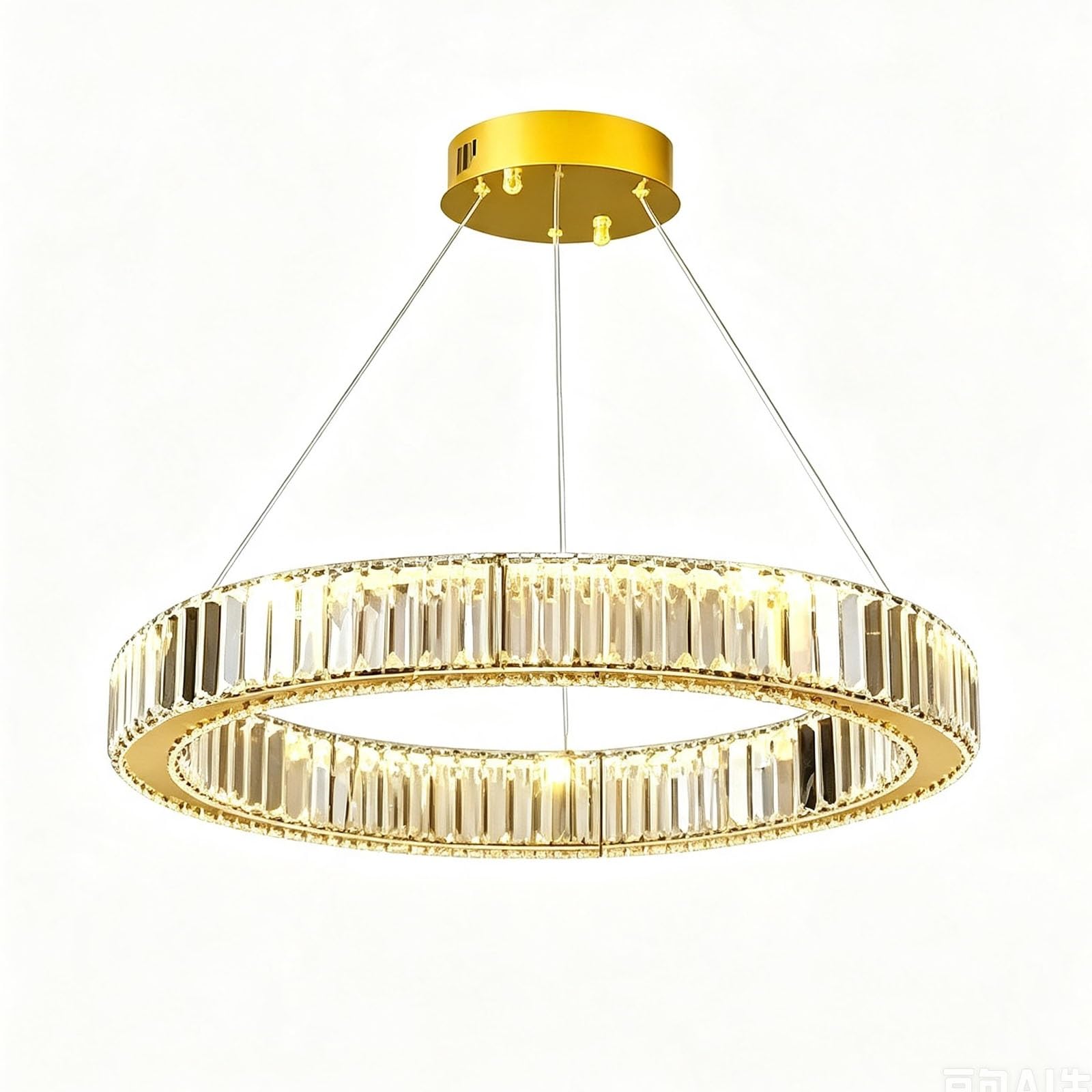 LUOYAOB Modern Crystal Chandelier Golden Round Crystal Chandelier