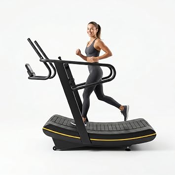 Curved Manual Treadmill - 8-Level Resistance Adjustment & LCD Display, Non-Electric Fitness Equipment for Home/Gym, Cardio & Anaerobic Training