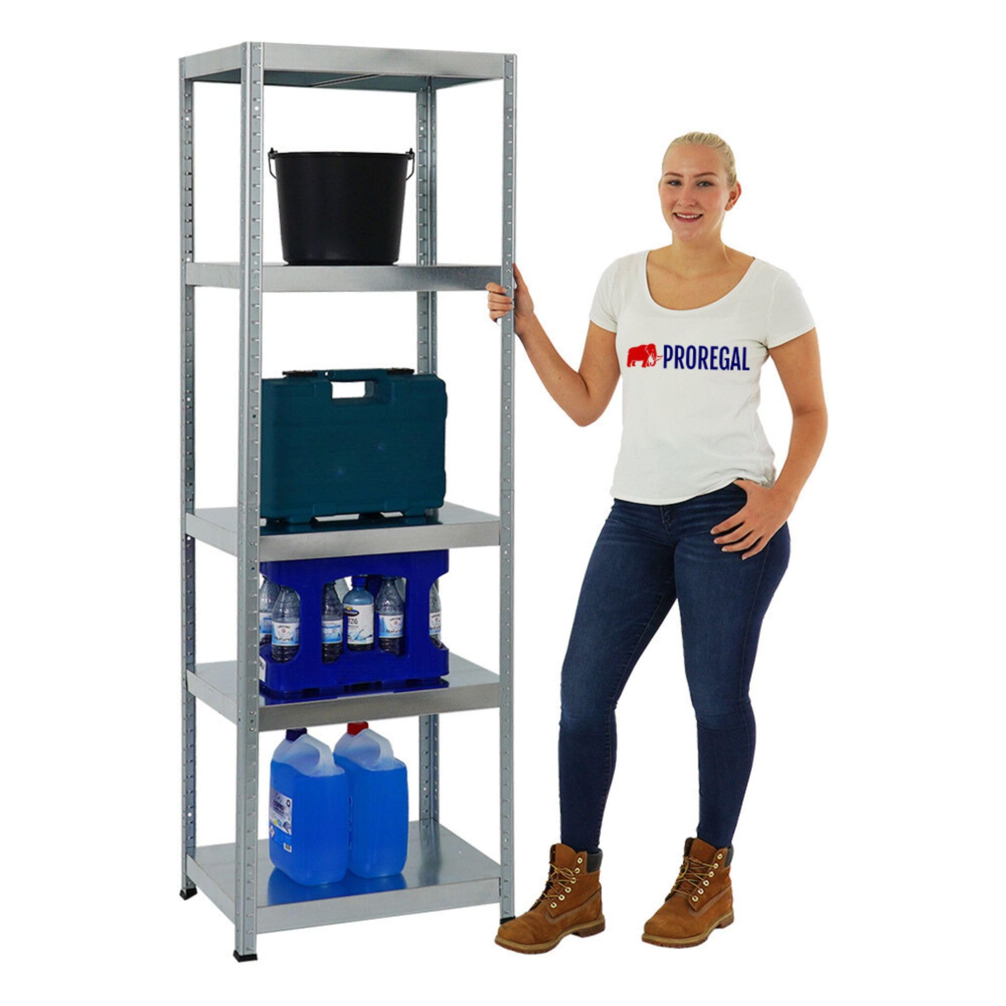 PROREGAL Mega Deal 4x Étagère charge lourde STEEL EAGLE | HxLxP 180x60x40cm | 130kg par niveau