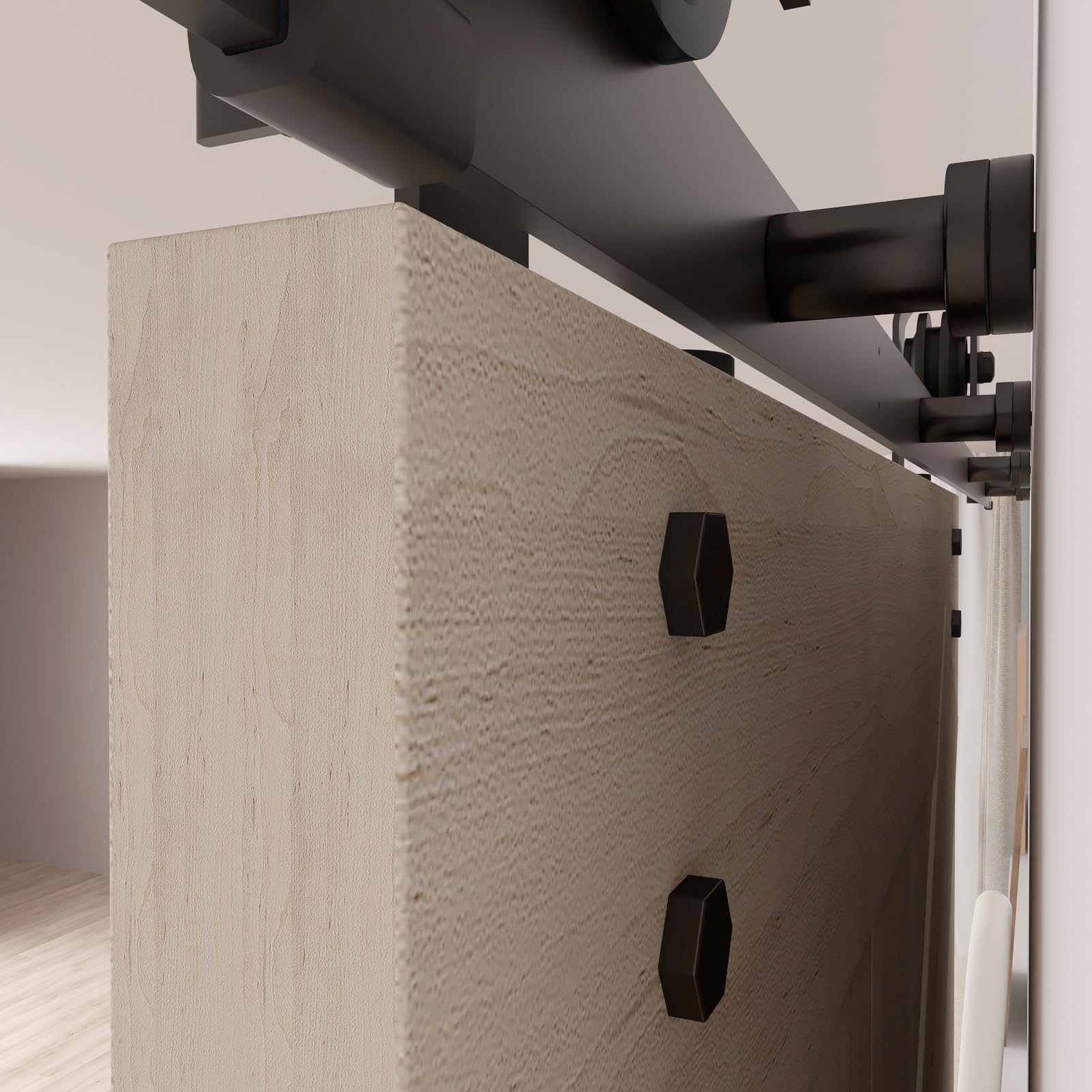 Barn Door Hardware Kit 5FT, Heavy Duty Modular Sliding Door Track Hardware Set for Interior & Exterior Doors — Amazon image 3
