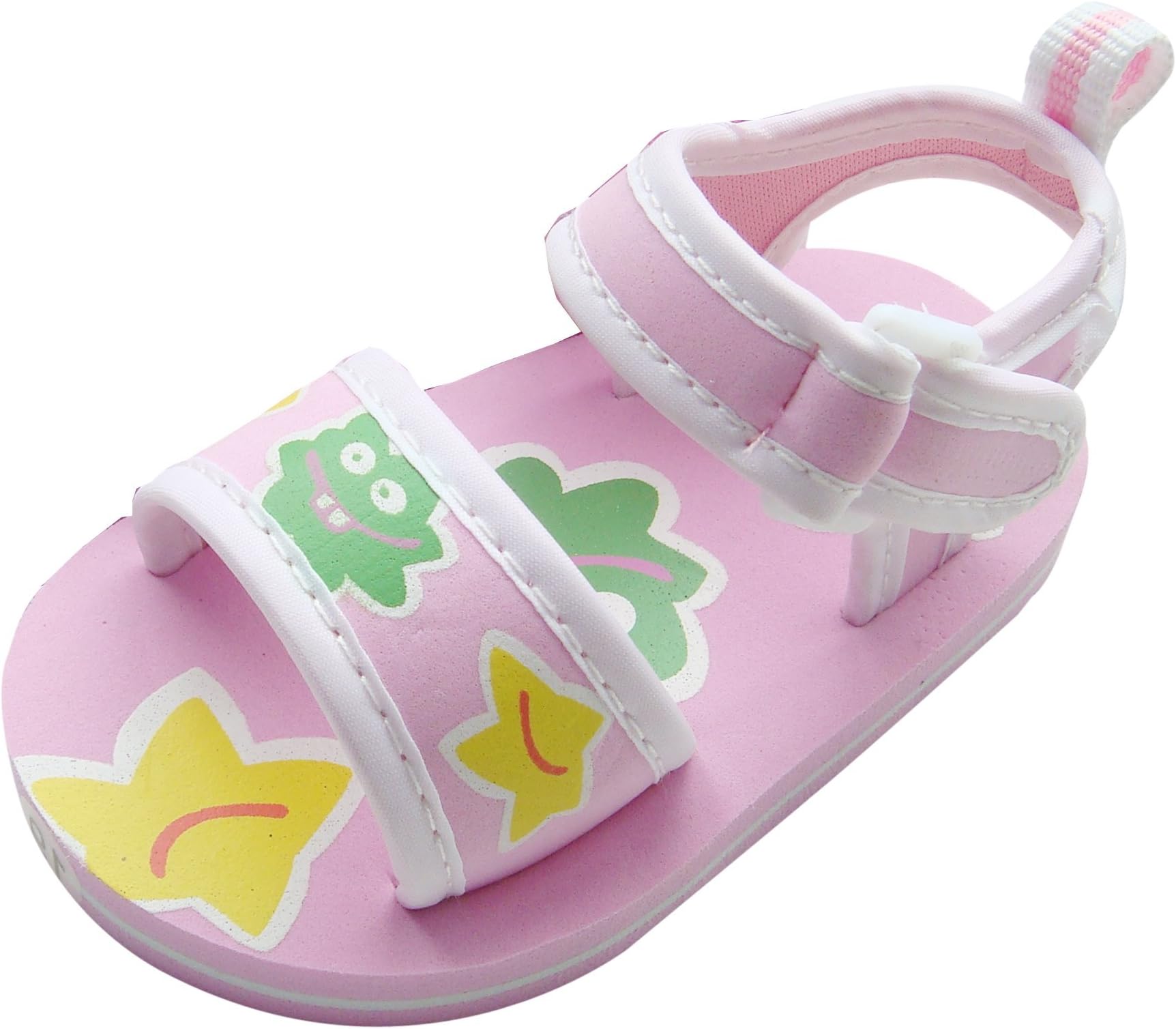 MabiniBright Smiley Blob Face Summer Baby Eva Sandals with Hook & Loop Fastener
