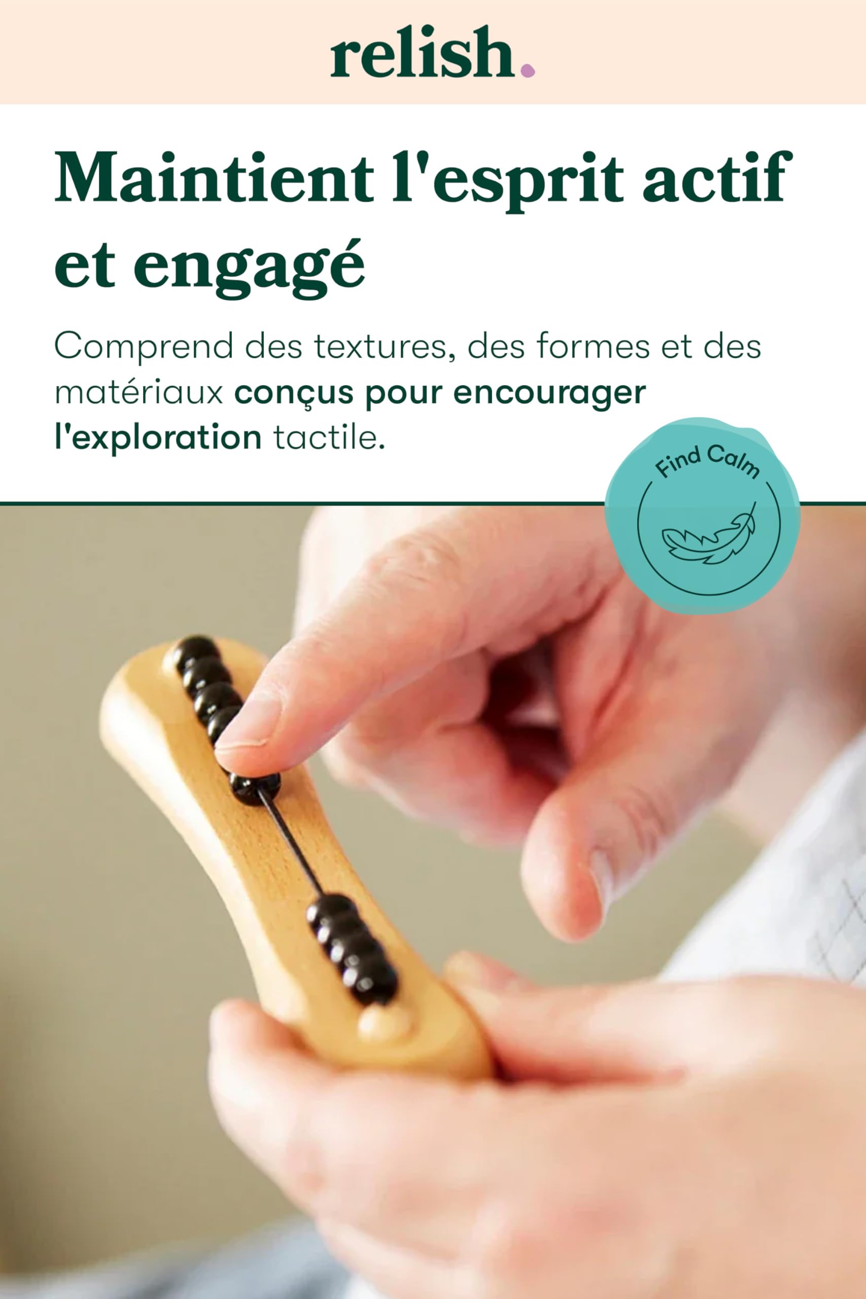 Relish - Fidget Toys, Fidget Widget Duopack Ensemble de jouets en bois - Produits sensoriels Alzheimer et démence, activités pour personnes âgées/personnes âgées
