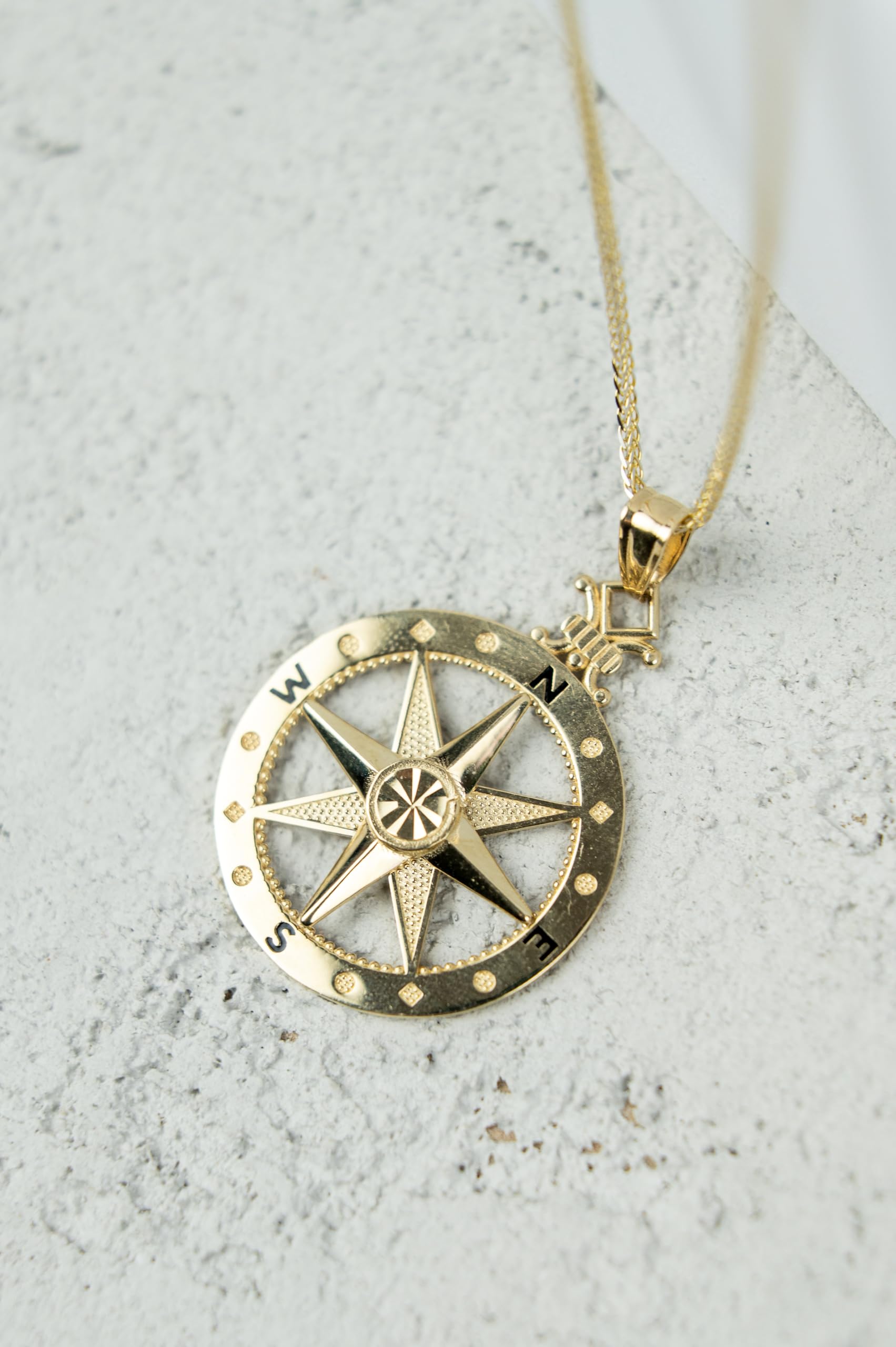 Rodium, Anhänger Gold, Windrose, 585/14K