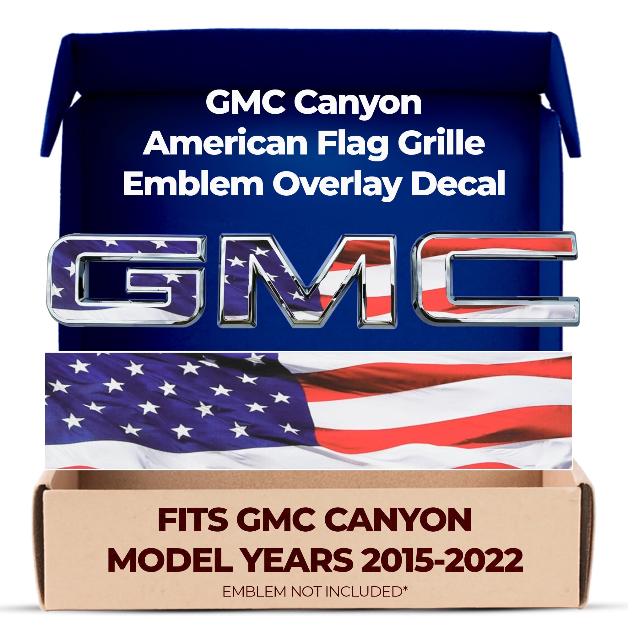 GMC Canyon American Flag GMC Grille Emblem Overlay Decal 2015-2022