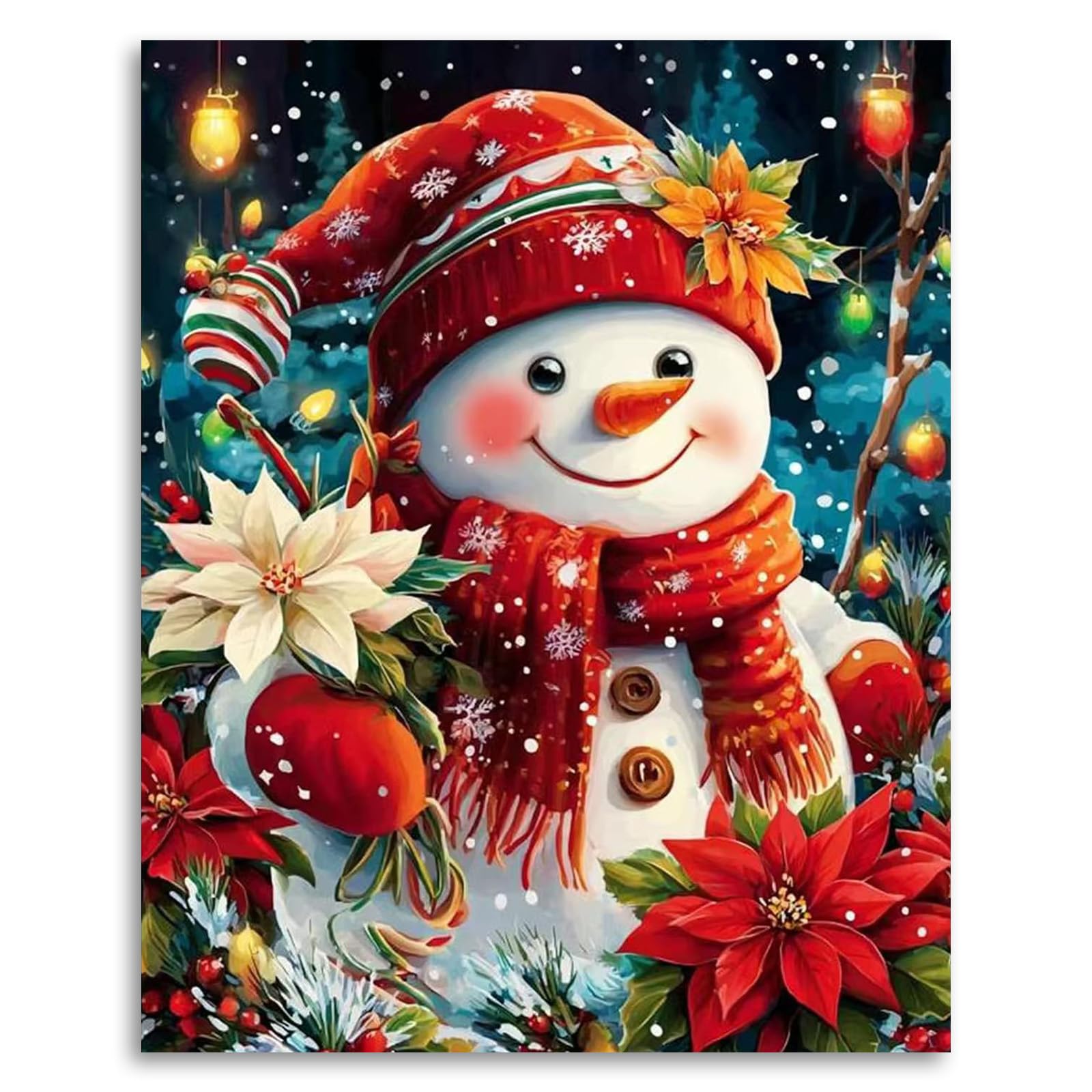 Christmas Paint by Numbers for Adults, Snowman Painting by Numbers — image 1