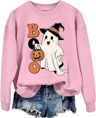 SamLng Sweatshirt For Women Womens Hoodies Halloween Spooky Season Funny Cute Gr