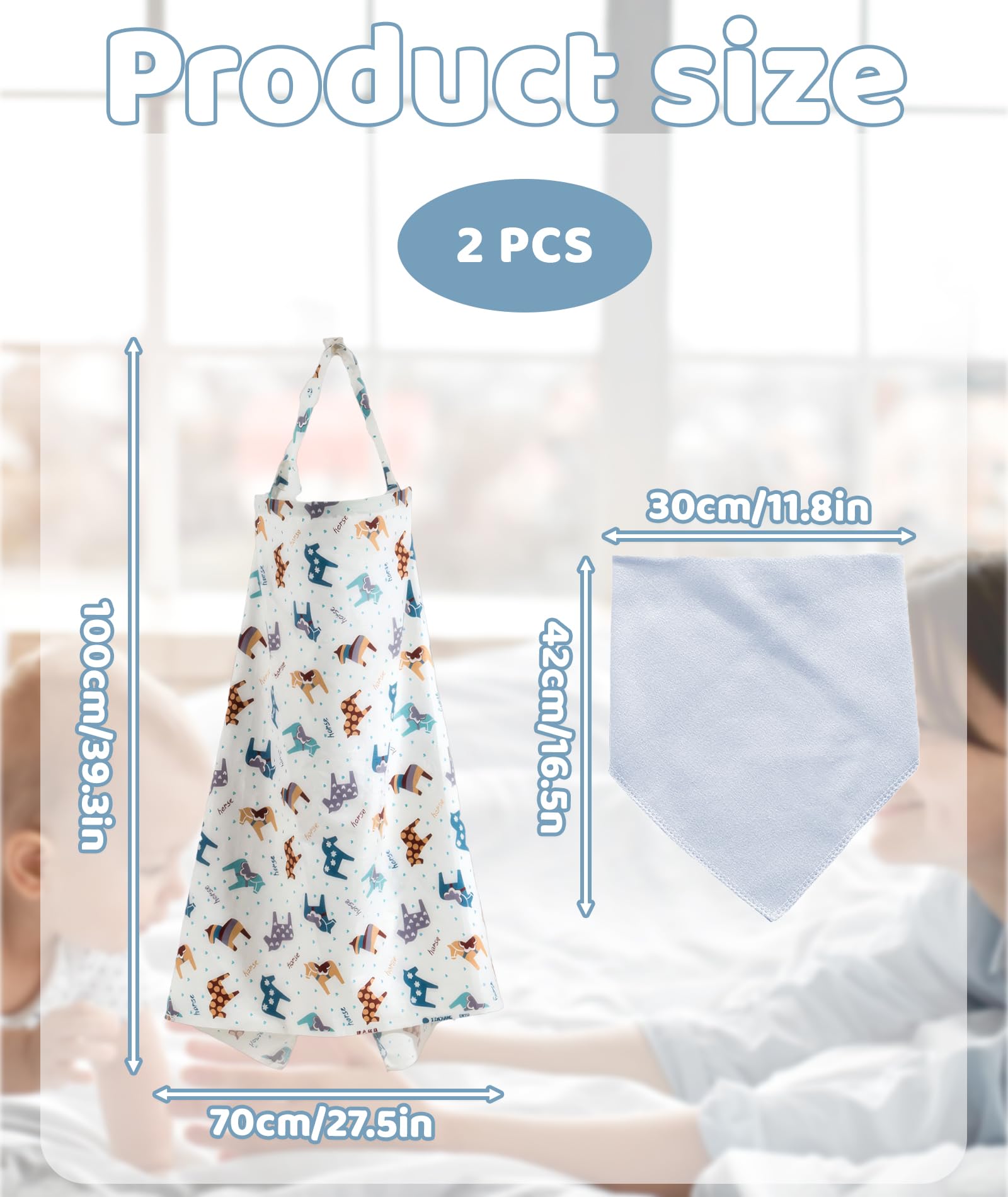 AGMITRAKA 2Pcs Premium Nursing Cover for Breastfeeding Mothers - Soft Feeding Apron & Multi-Use Cover for Nursing Moms with Adjustable Strap, Baby Care Essential for Discreet Nursing - Image 2 thumbnail