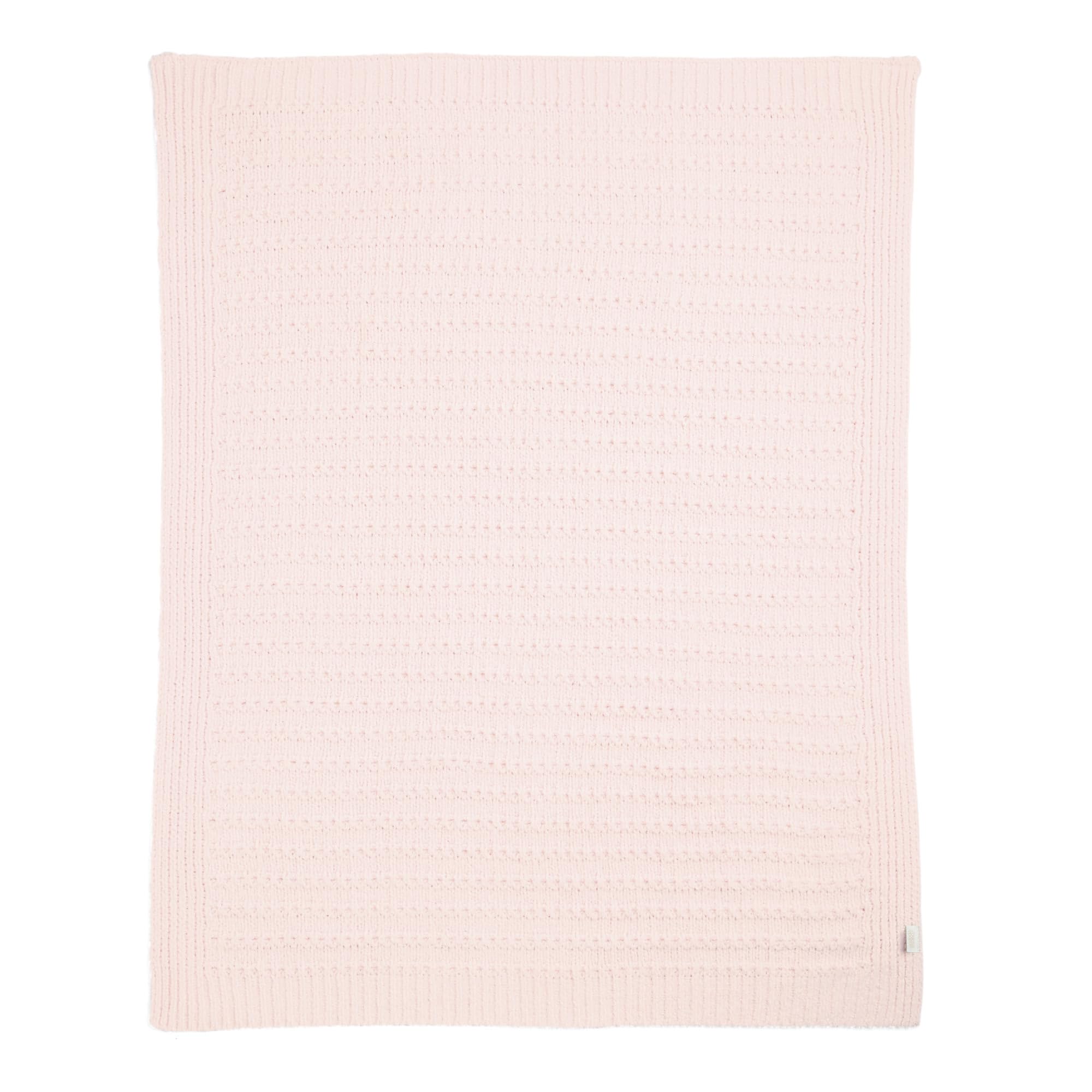 Mamas & Papas Nursery Small Chenille Blanket - Pink Stripe, 90x70cm