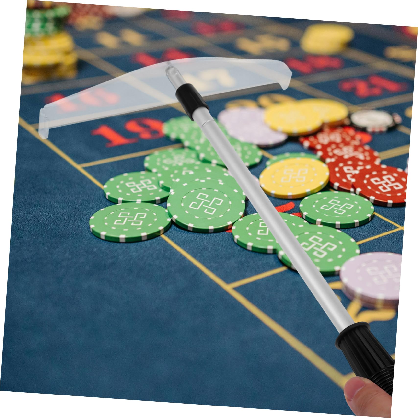 ORFOFE Râteau Poignée Poker Télescopique pour en de Métal Jetons Abs Confortable, Facile à Utiliser, pour Salle de Jeux et Domicile