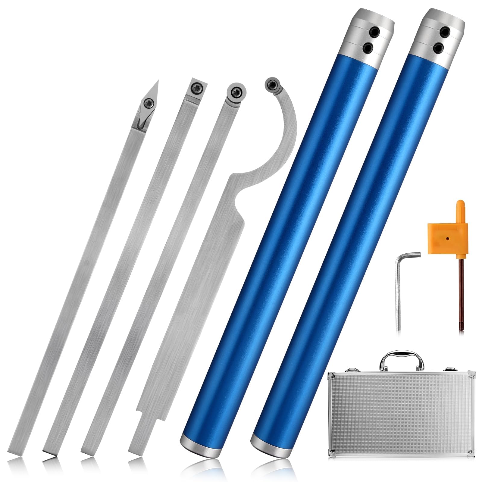 VORXEON Carbide Wood Turning Tools for Lathe with 2Pcs 11 Inch Removable Aluminium Handles