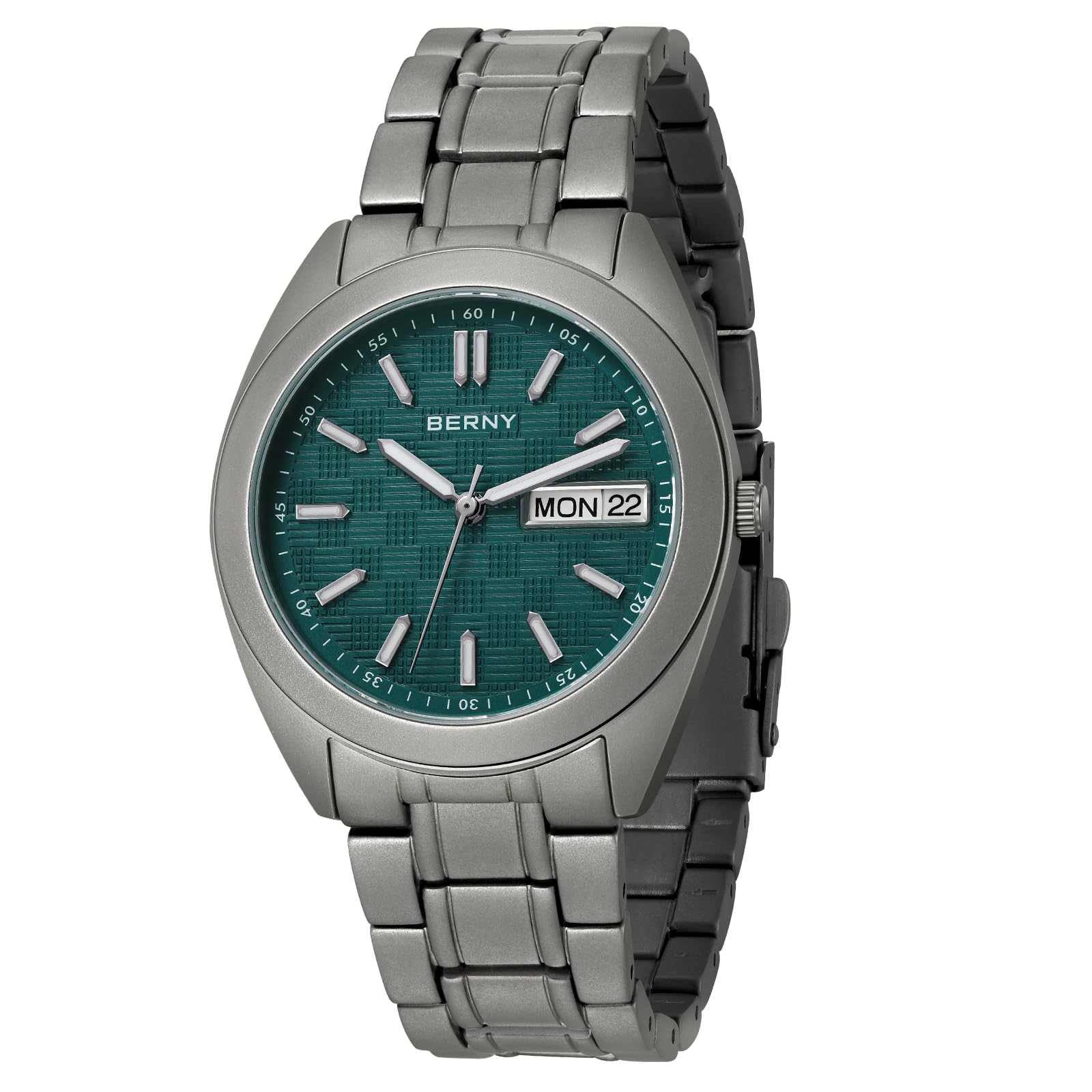 BERNY Herrenuhr Titanuhr 10ATM Wasserdicht Analog Quarz Uhren Super Leuchtend