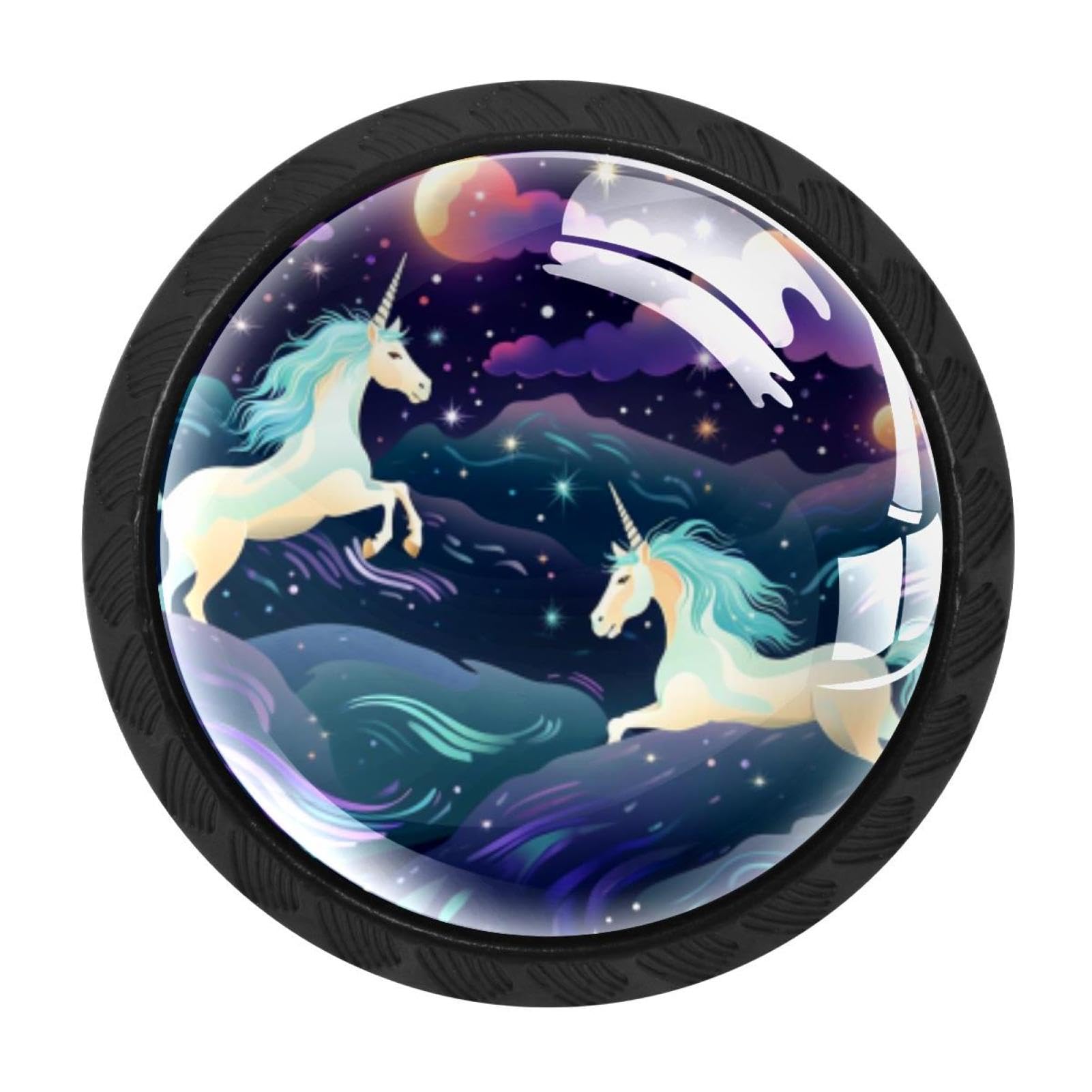 Chenzzzz Multicolored 17 Starry Unicorn Drawer Knobs Pull Handle Crystal Glass Circle Shape Cabinet Drawer Pulls Cupboard Knobs With Screws For Kitchen Cupboard Dresser Wardrobe Etc