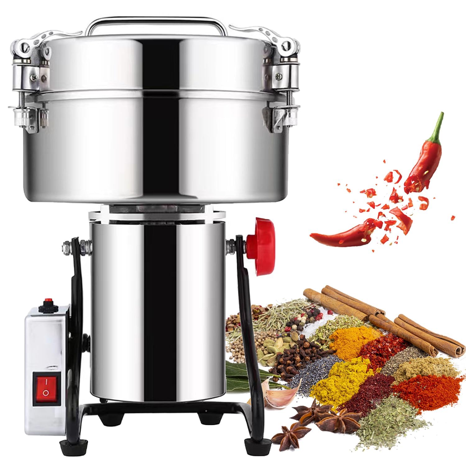 Molinillo eléctrico de 2500 g con giro de 270° y acero inoxidable 304