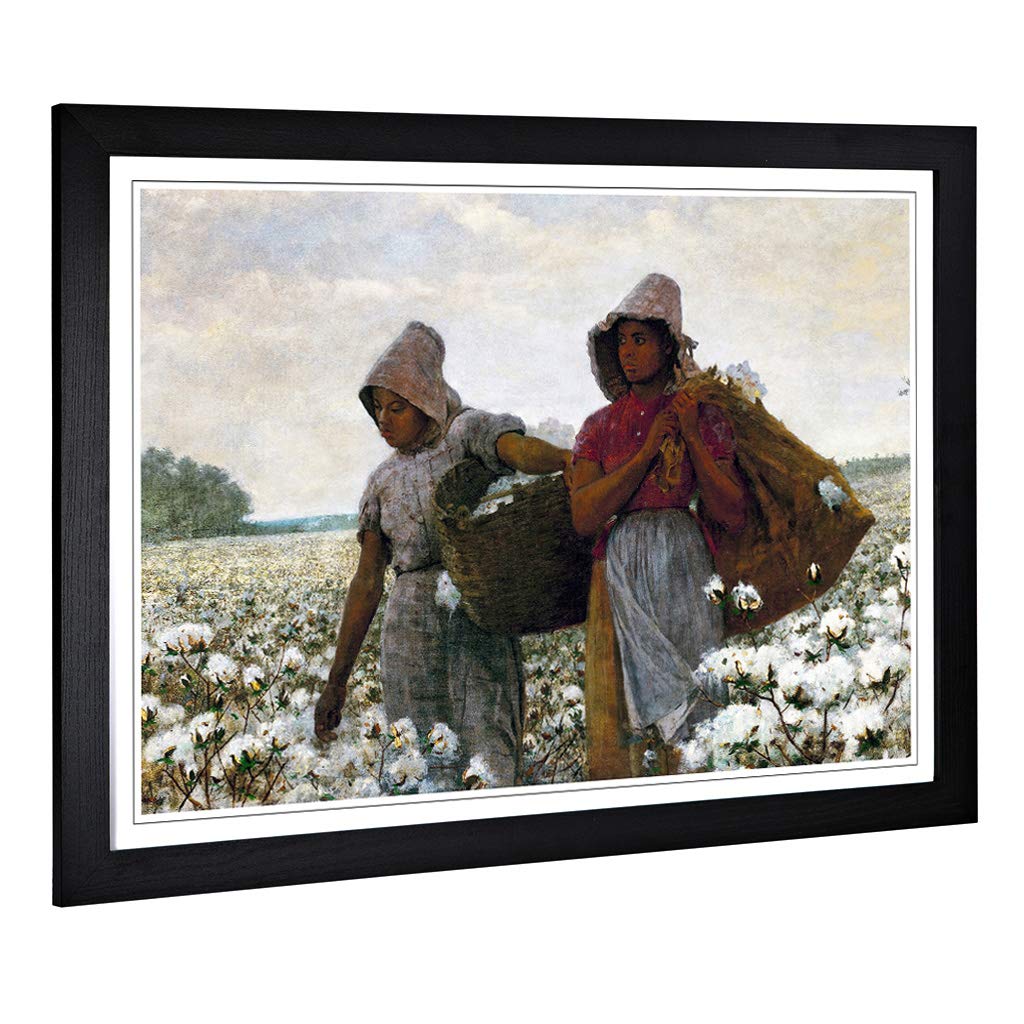 Big Box Art Framed Print of Winslow Homer The Cotton Pickers Design | Wall Art Picture | Home Decor for Kitchen, Living Room, Bedroom, Hallway, Black, A2 / 24.5x18 Inch / 62x45cm