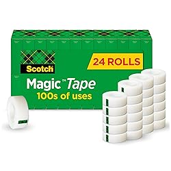 Scotch Magic Tape, Invisible, Home Office Supplies and Back to School Supplies for College and Classrooms, 24 Rolls