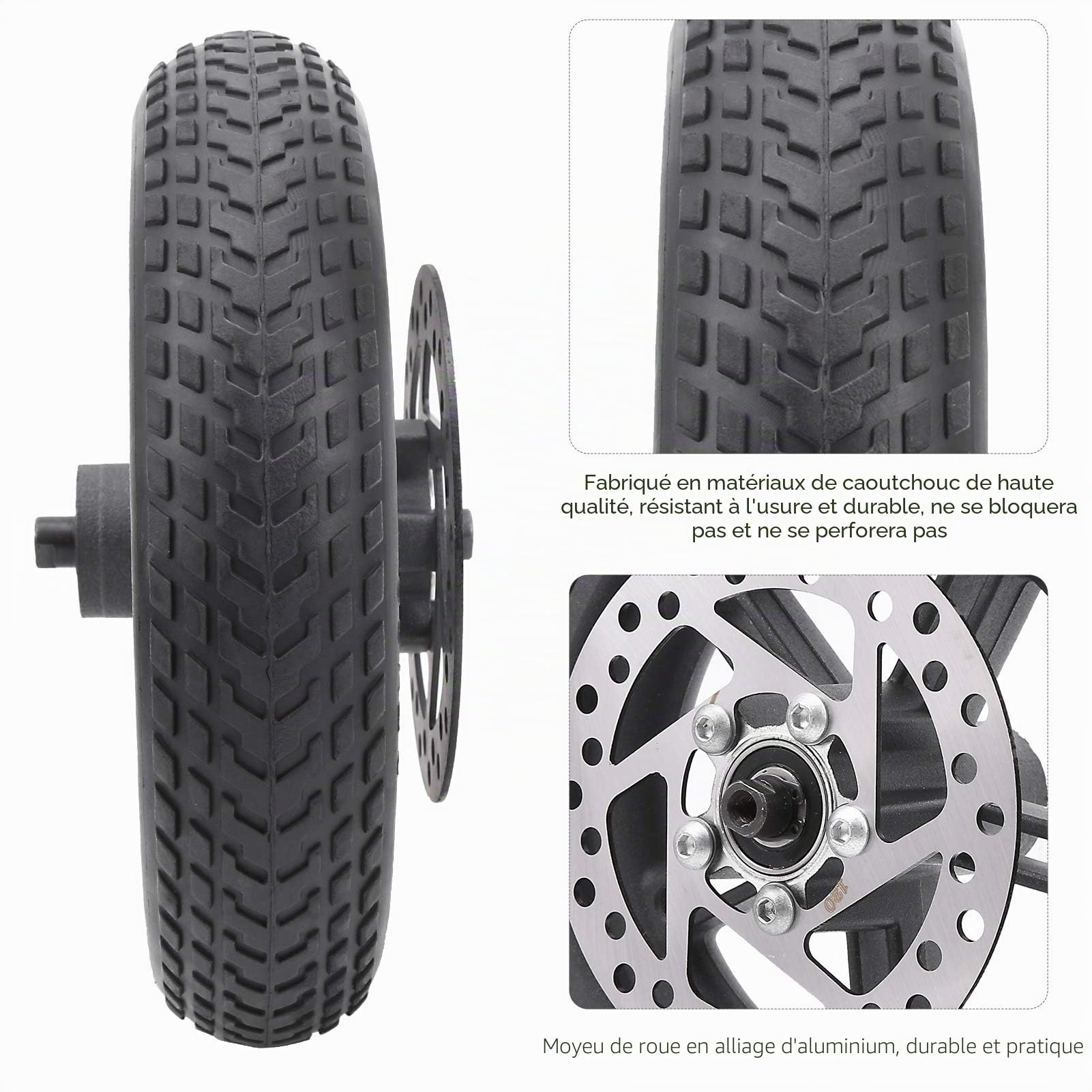 BuyWeek Roue Arrière de Scooter Électrique pour Xiaomi Pro, Roue Arrière de Trottinette Électrique 8,5 Pouces avec Pneus Creux et Frein à Disque 120 mm