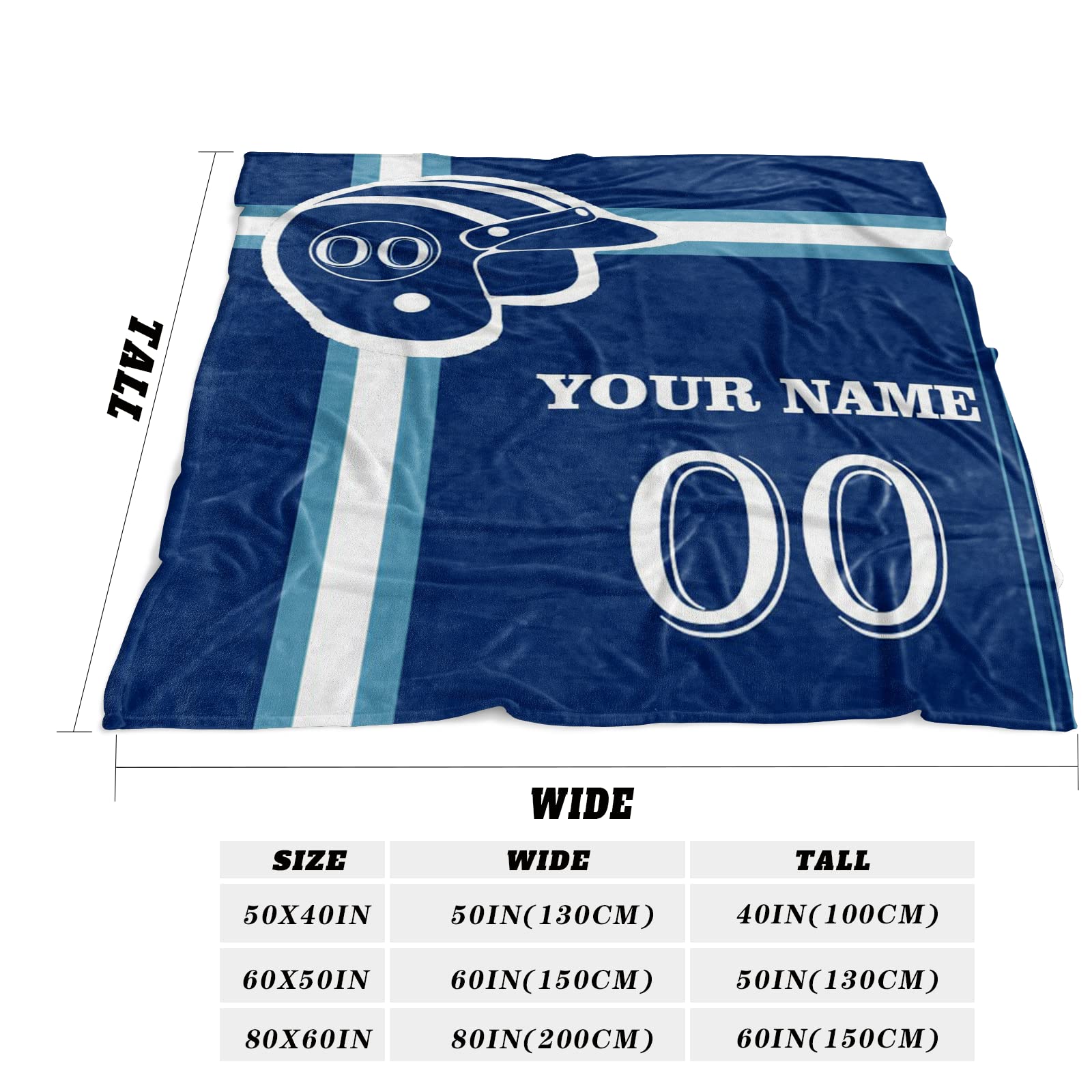 Manta personalizada con nombre de número: mantas de béisbol personalizadas de franela deportiva para amigos de la familia, año nuevo, para sofá, dormitorio