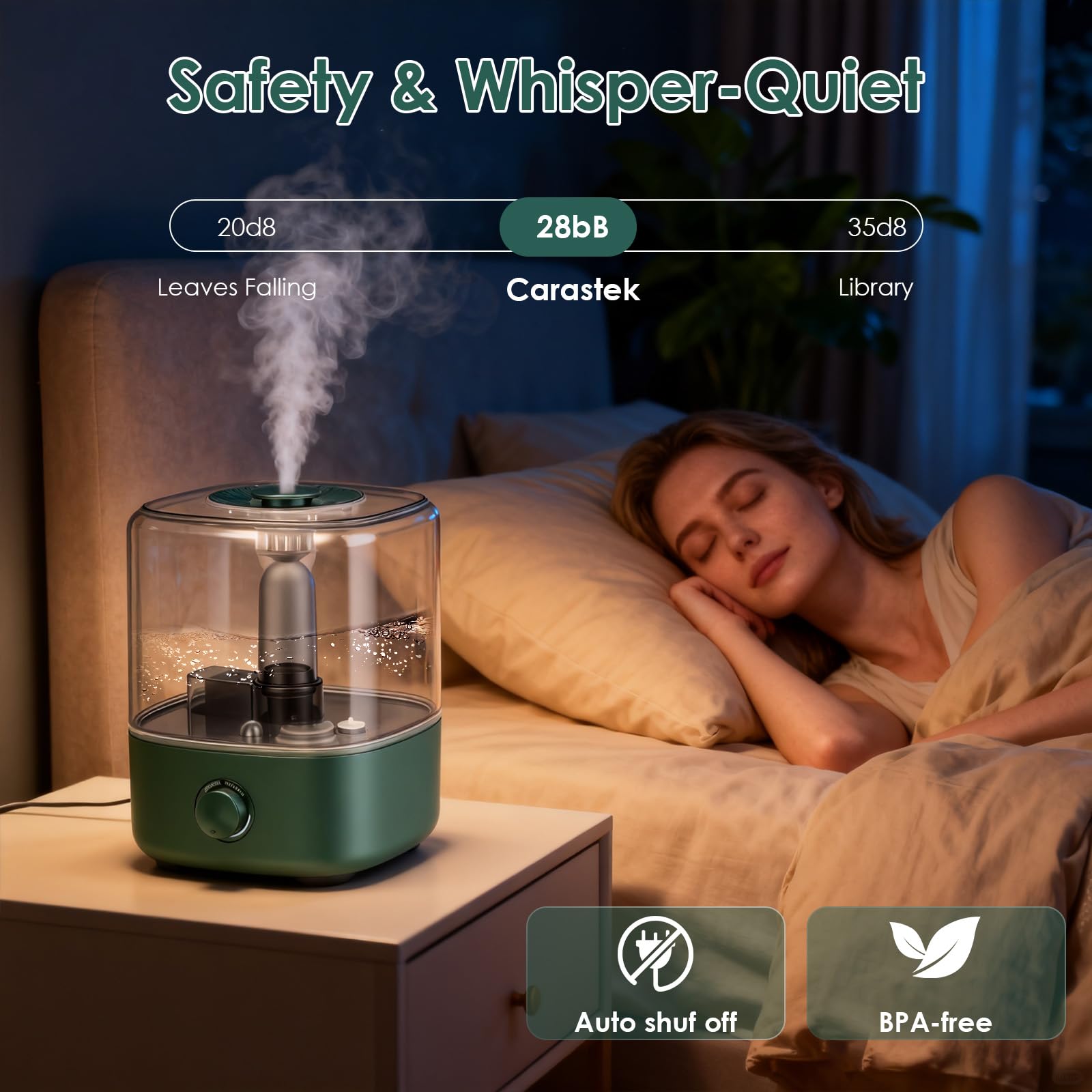 SCANTEE® 5L Luftbefeuchter für Schlafzimmer Top-Füllung Luftbefeuchter 28dB Ultraleise Ultraschall Luftbefeuchter Zuhause Ultraschall mit 360°Drehbarer Düse für Baby Pflanzen automatische Abschaltung