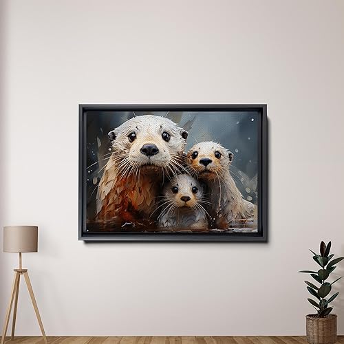 Miniatura 2 de Fox Mother Cub Print, In The Style Of Stencil,Based, Ivory, Kids Wall Art, Kids Wall Art Display, Mom And Baby Animal Art Print, Canvas Prints, Art