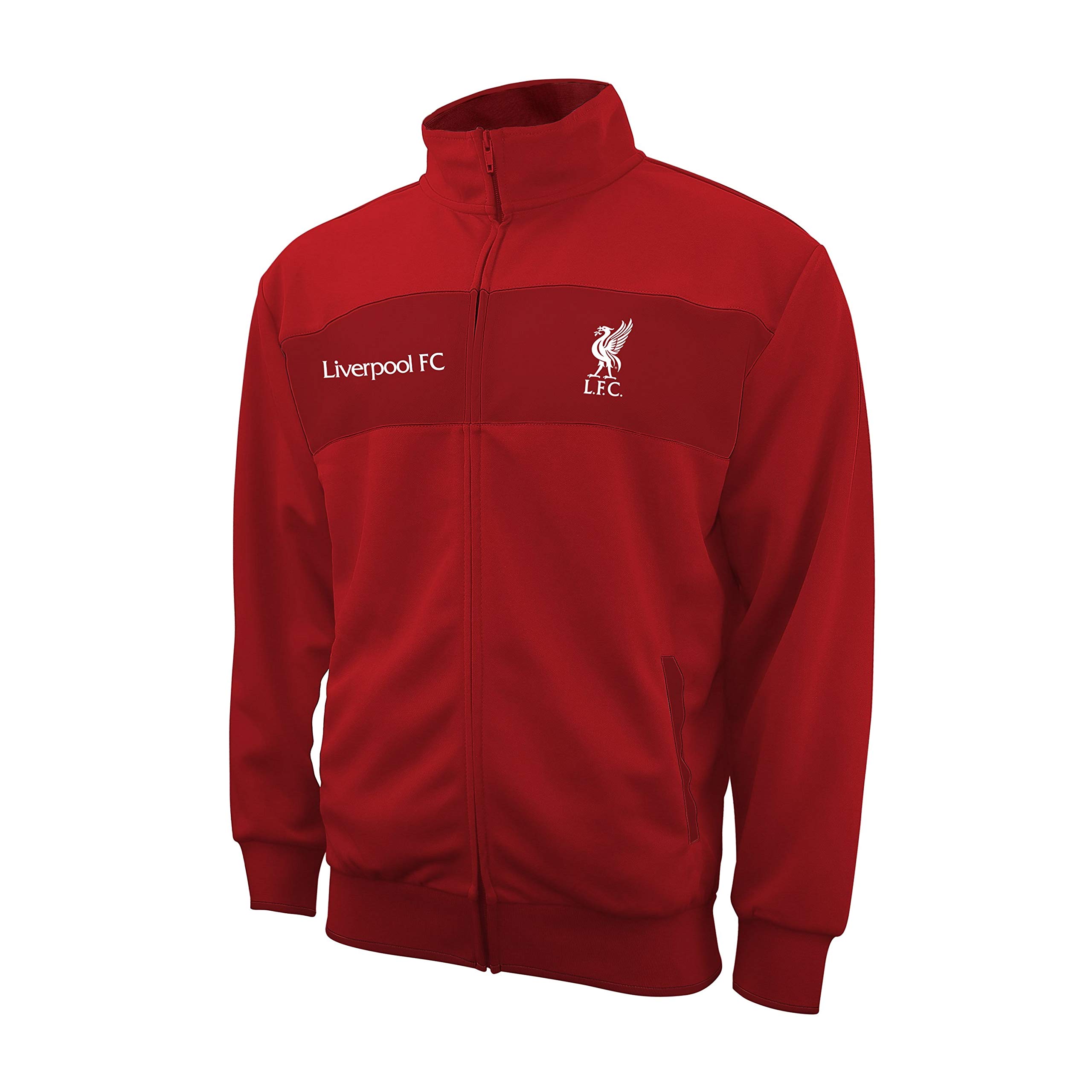 Icon Sports Soccer Track Jacket – Official Men’s Liverpool FC World Football Club Team Casual Full Zip Up Active Adult Training Top LP52TJ XXL