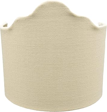 Upgradelights Beige Linen 6 Inch Scalloped Wall Sconce Shield Half Lamp Shade